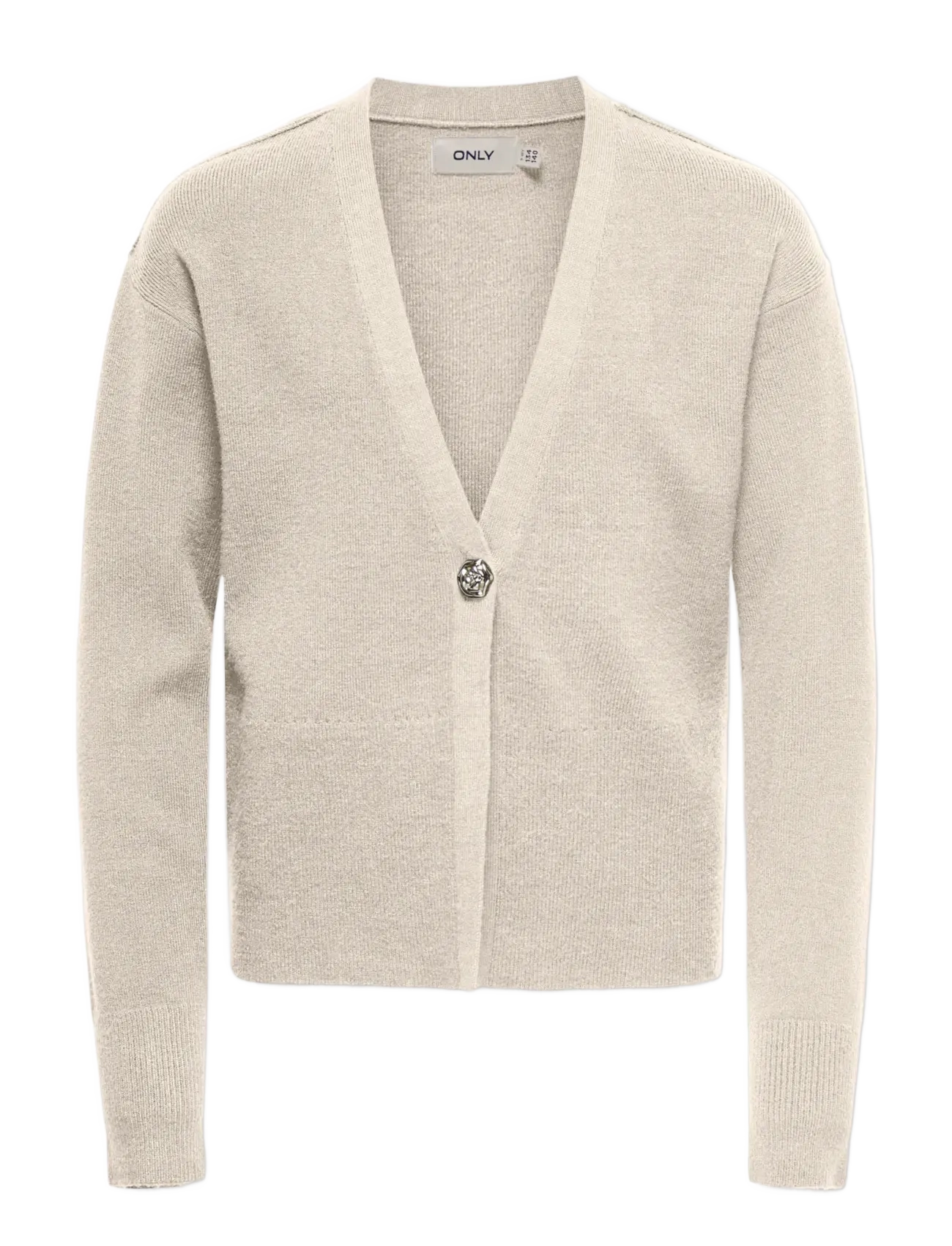 Kids Only Kogkatia Ls Bling Cardigan Knt, 122-128, Knitwear, Beige - Cardigans, Kinder