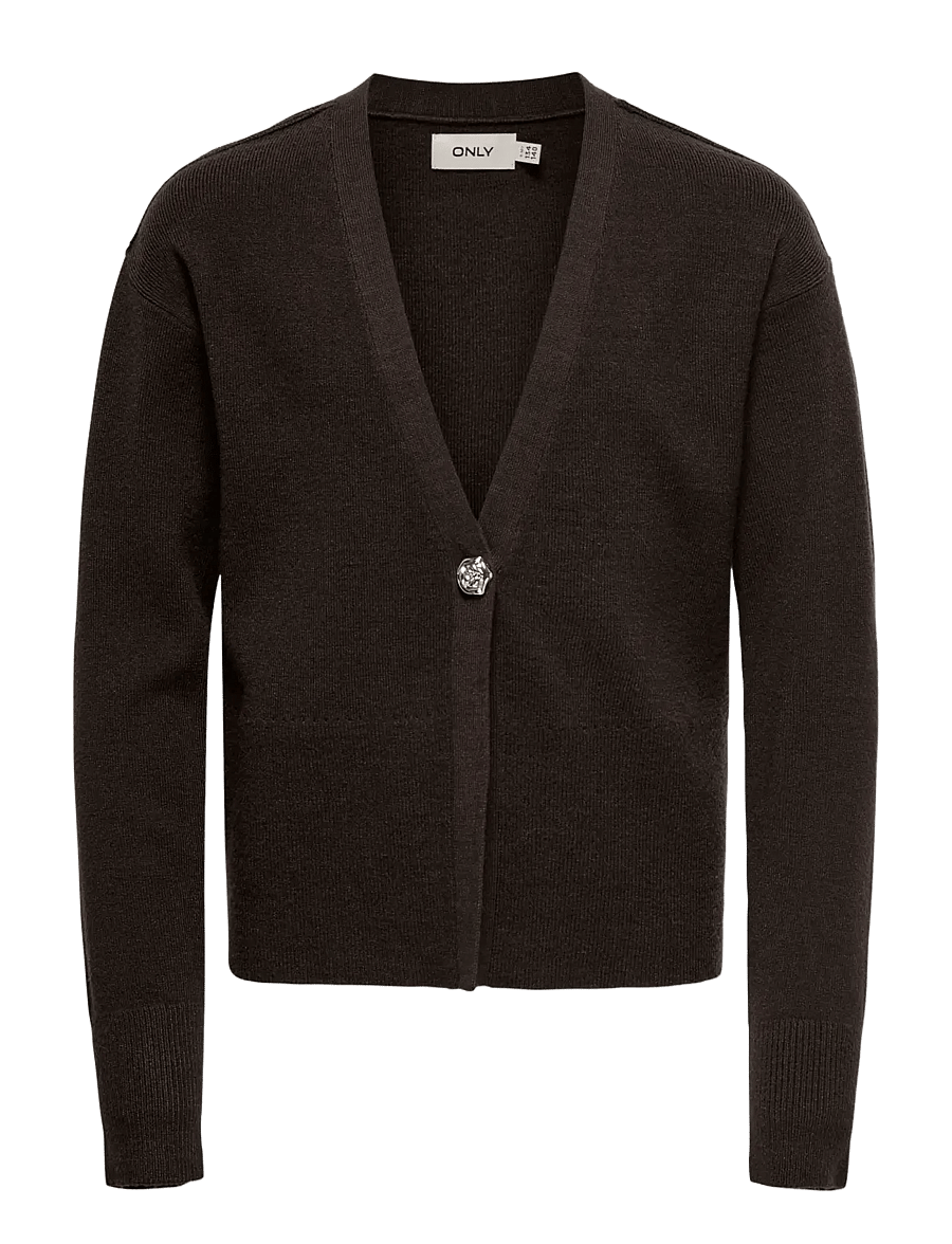 Kids Only - KOGKATIA LS BLING CARDIGAN KNT - cardigans - black coffee - 0