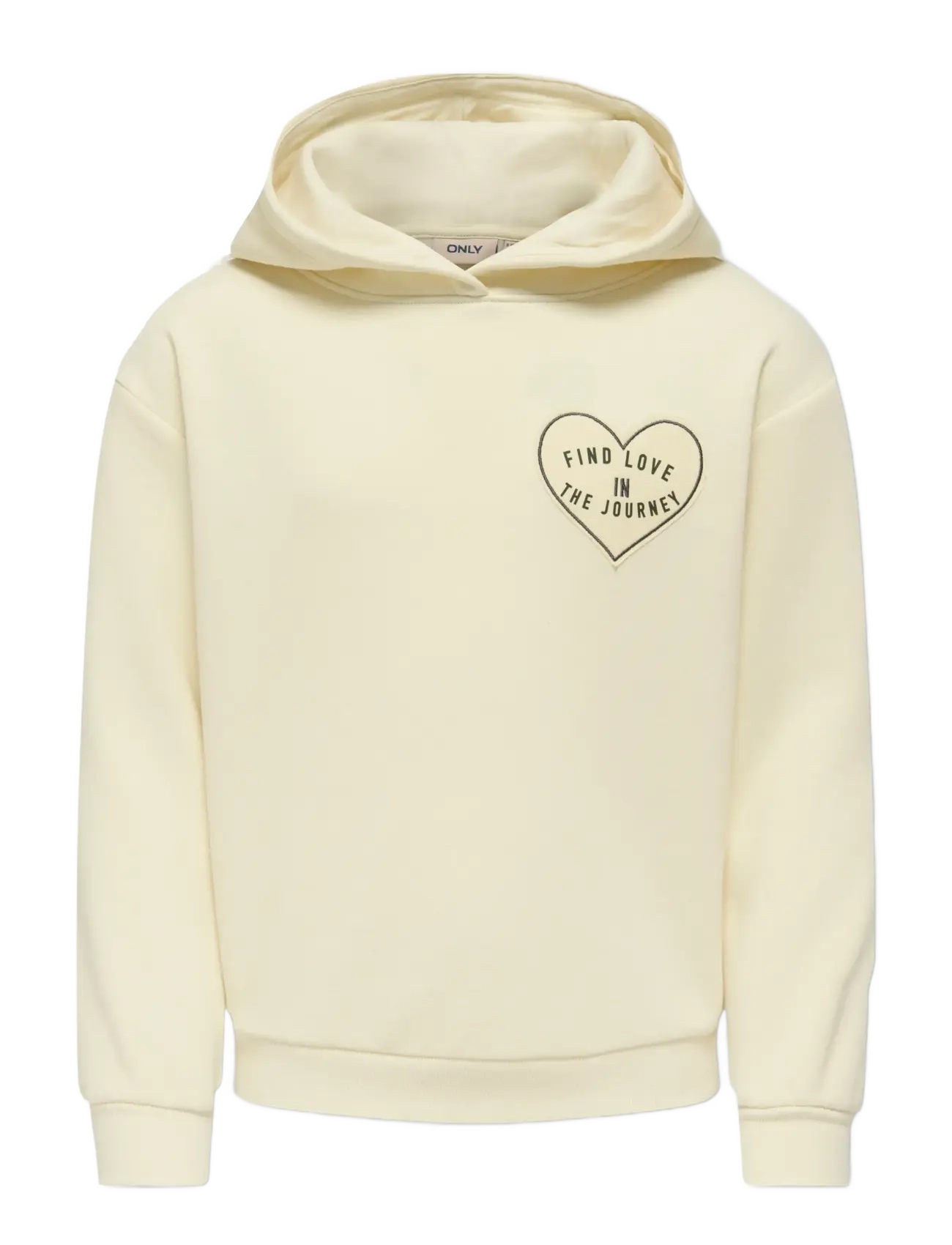 Kids Only Koglolas L/S Print Hood Swt, 110-116, Sweatshirts & Hoodies, Creme - Sweatshirts, Kinder