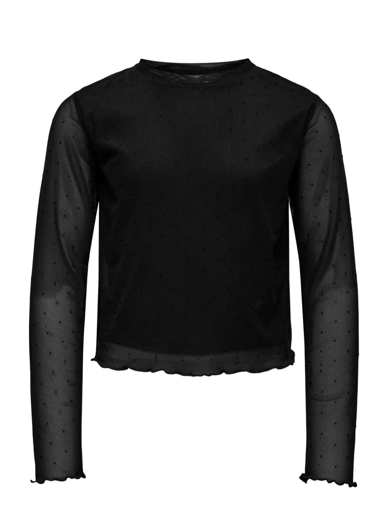 Kids Only KOGJADA LIFE L/S RHINESTONE MESH TOP JRS - KIDS ONLY - BLACK / black