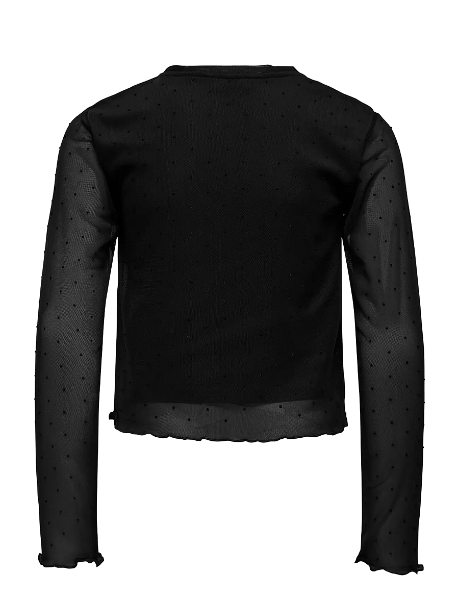 Kids Only - KOGJADA LIFE L/S RHINESTONE MESH TOP JRS - langærmede t-shirts - black - 2