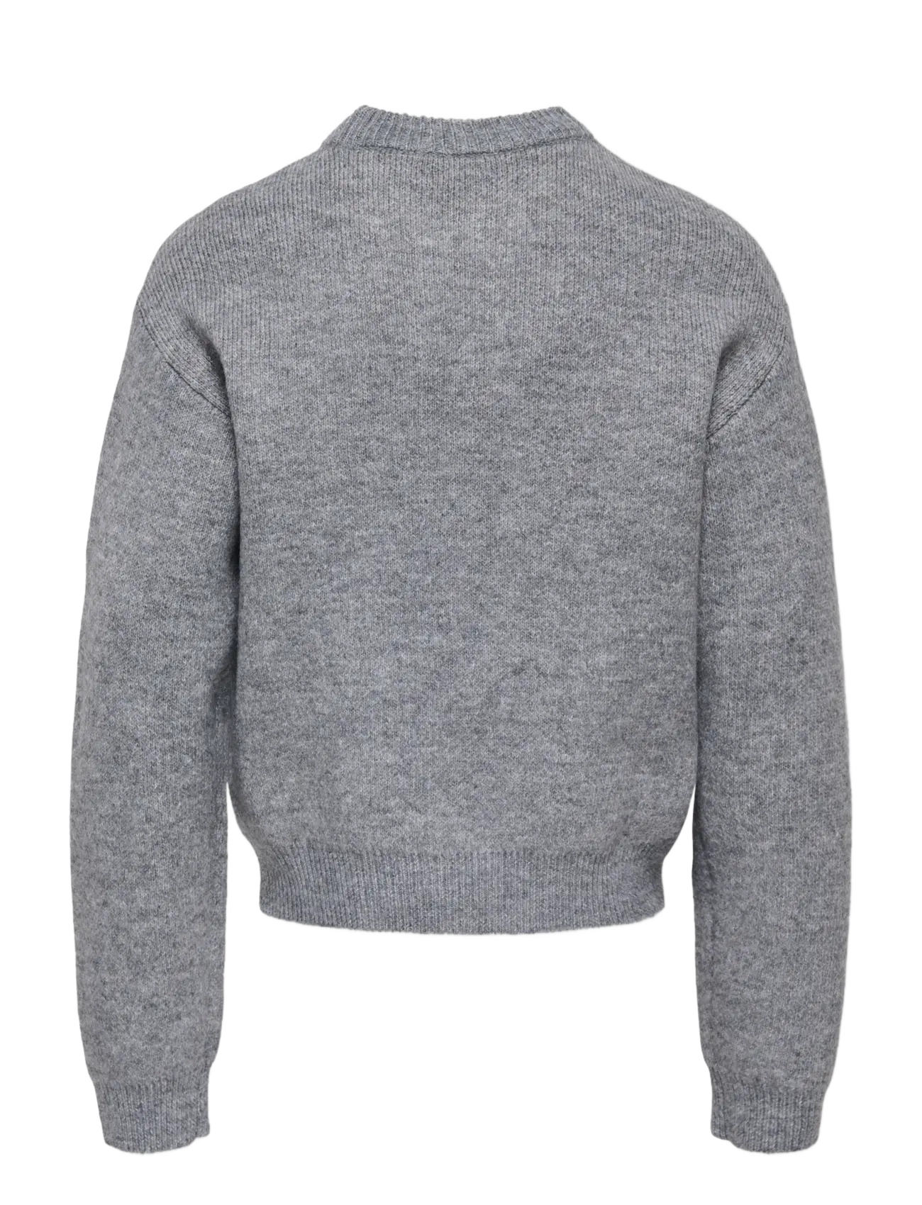Kids Only - KOGTEDDY L/S PULLOVER KNT NOOS - stickade tröjor - medium grey melange - 1