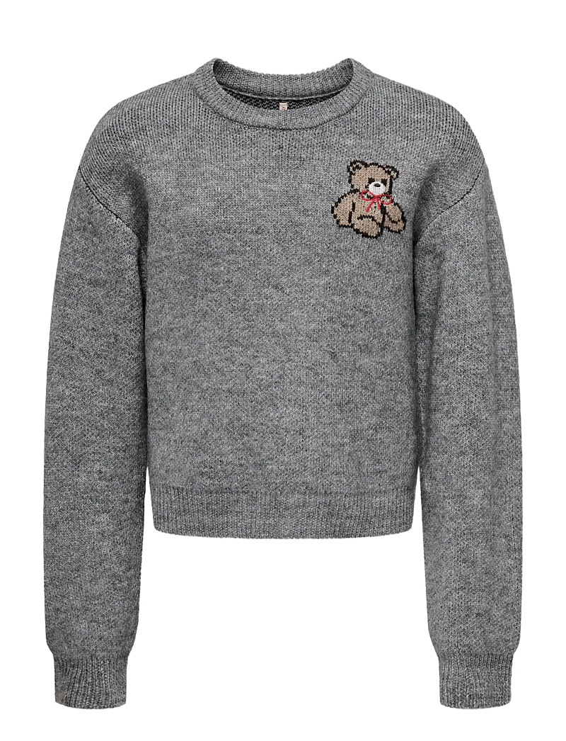 Kids Only - KOGTEDDY L/S PULLOVER KNT NOOS - pullover - medium grey melange - 0