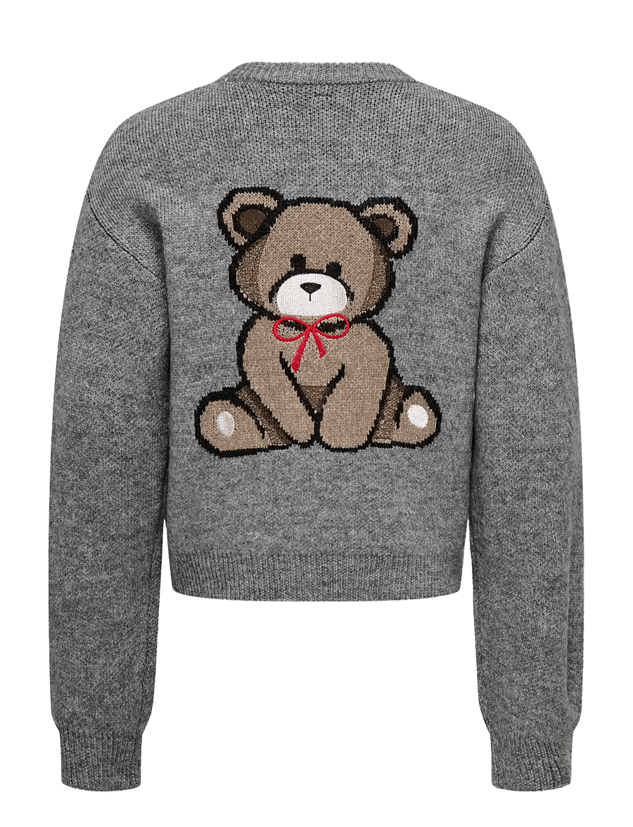 Kids Only - KOGTEDDY L/S PULLOVER KNT NOOS - pullover - medium grey melange - 2