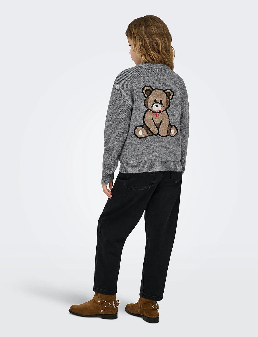 Kids Only - KOGTEDDY L/S PULLOVER KNT NOOS - pullover - medium grey melange - 3
