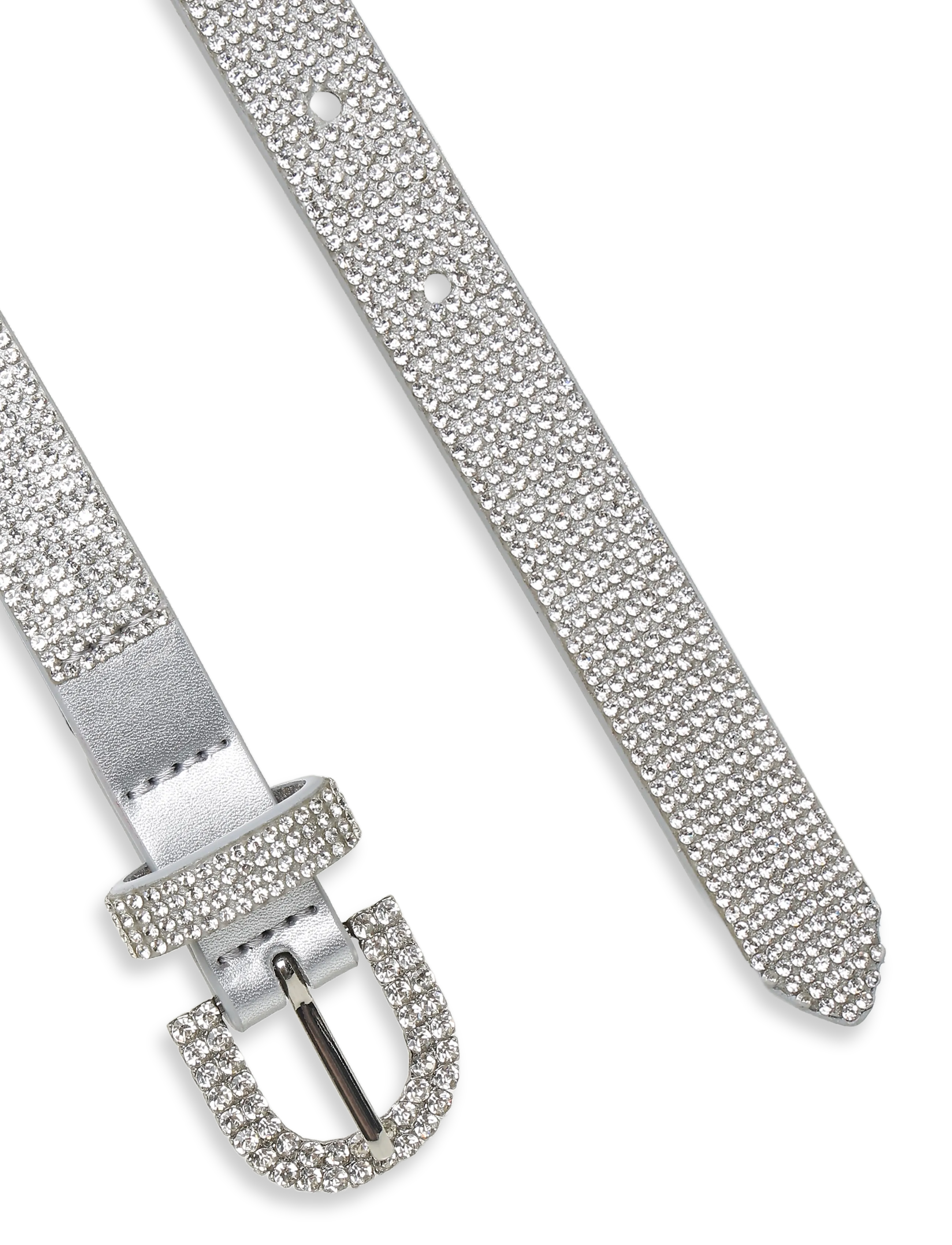 Kids Only - KOGMILA GLITTER PU JEANS BELT ACC - bælter - silver - 1