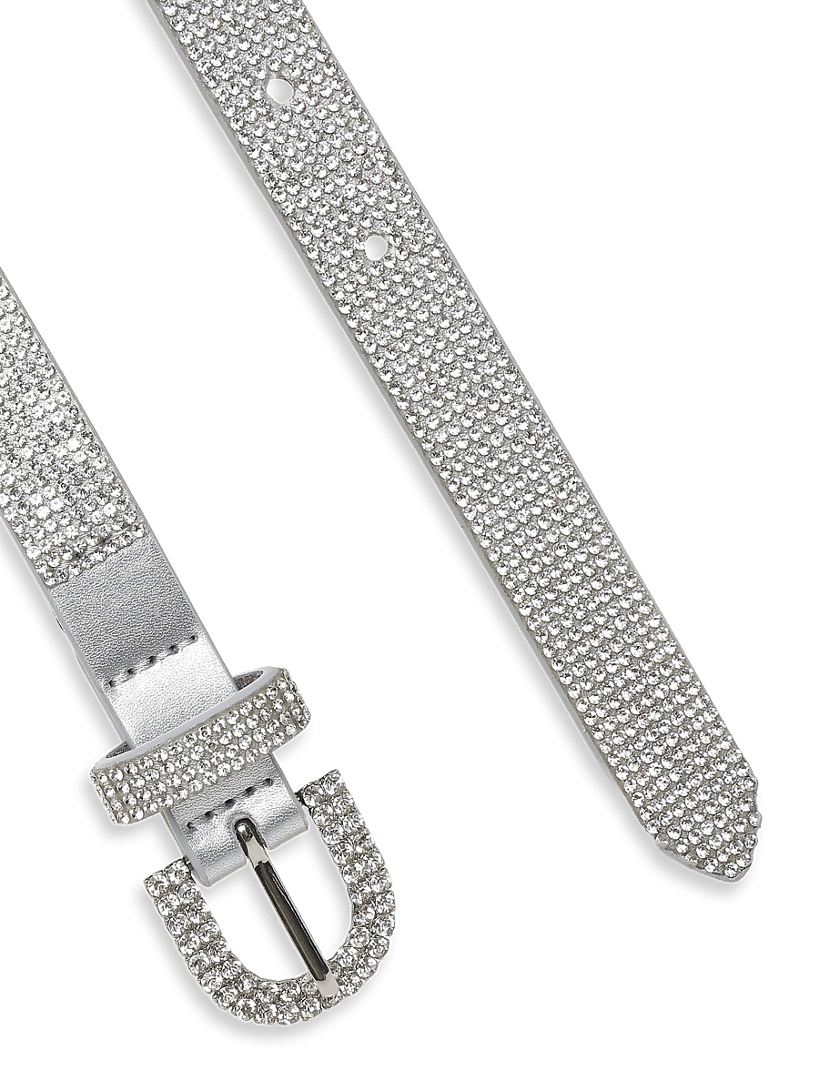 Kids Only - KOGMILA GLITTER PU JEANS BELT ACC - bælter - silver - 1