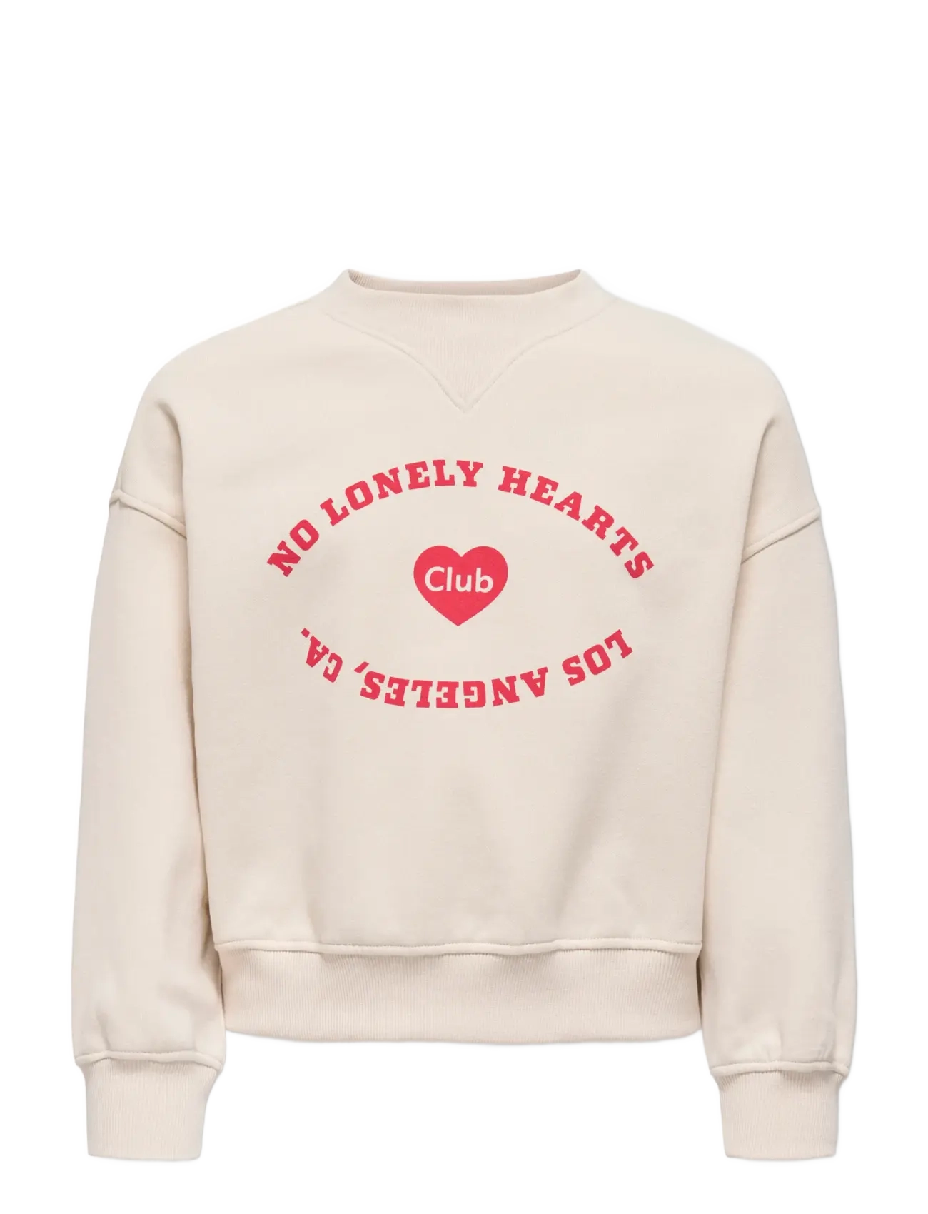 Kids Only Kogbetina L/S O-Neck Printed Swt, 110-116, Sweatshirts & Hoodies, Creme - Sweatshirts, Kinder