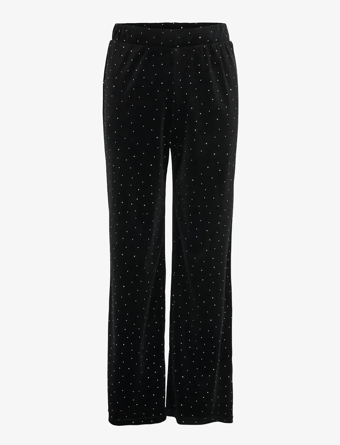 Kids Only - KOGVELLA VELVET WIDE PANT JRS - byxor - black - 1