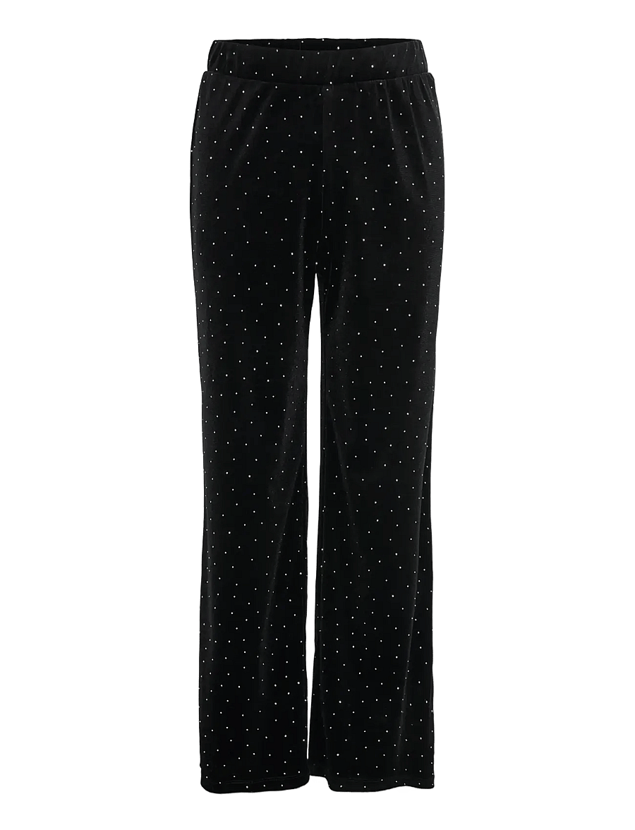 Kids Only - KOGVELLA VELVET WIDE PANT JRS - pantalons - black - 1