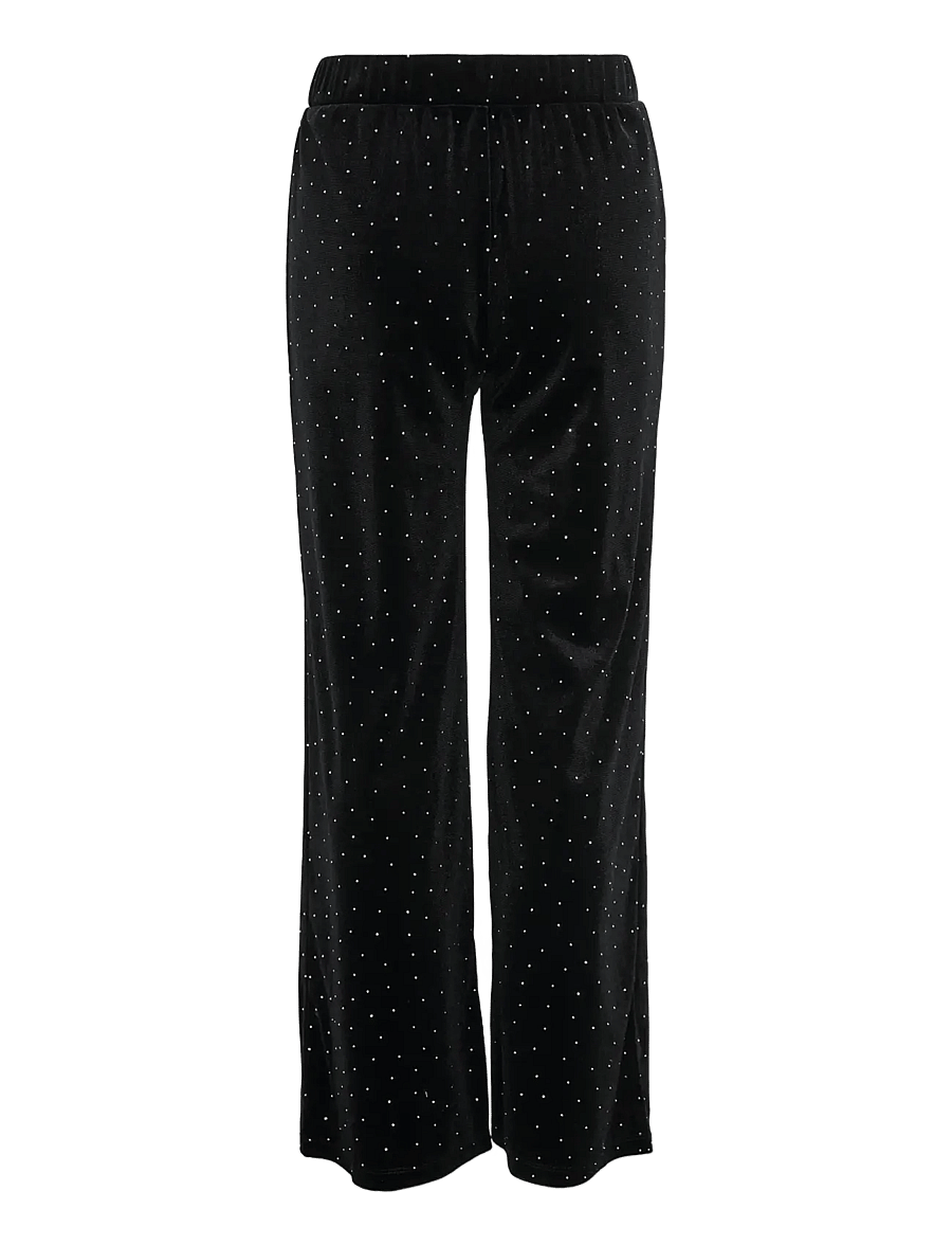 Kids Only - KOGVELLA VELVET WIDE PANT JRS - pantalons - black - 2