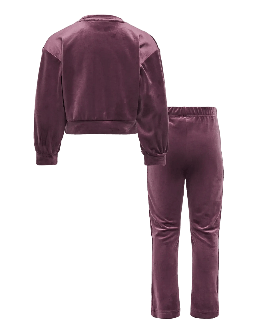 Kids Only - KMGREBEL VELVET ONECK SWEAT SET SWT - sportanzüge - winetasting - 1