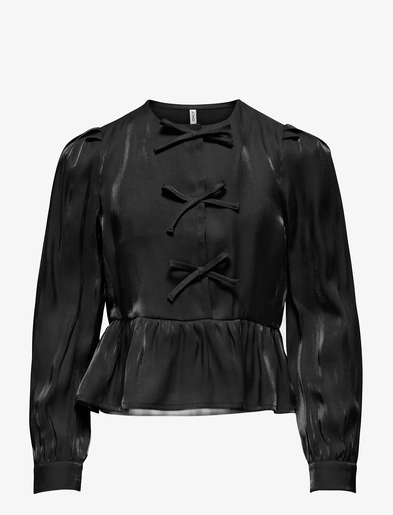 Kids Only - KOGVICTORIA L/S BOW SHIRT WVN - blusen & tuniken - black - 0