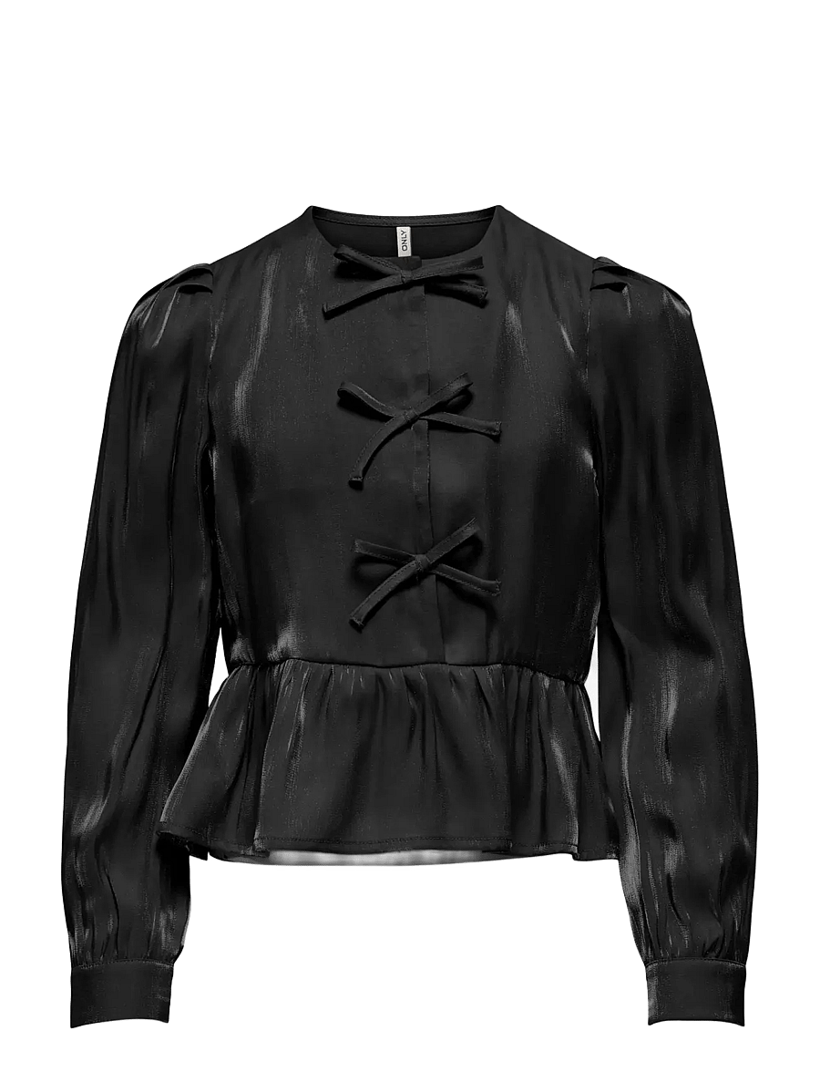 Kids Only - KOGVICTORIA L/S BOW SHIRT WVN - black - 0