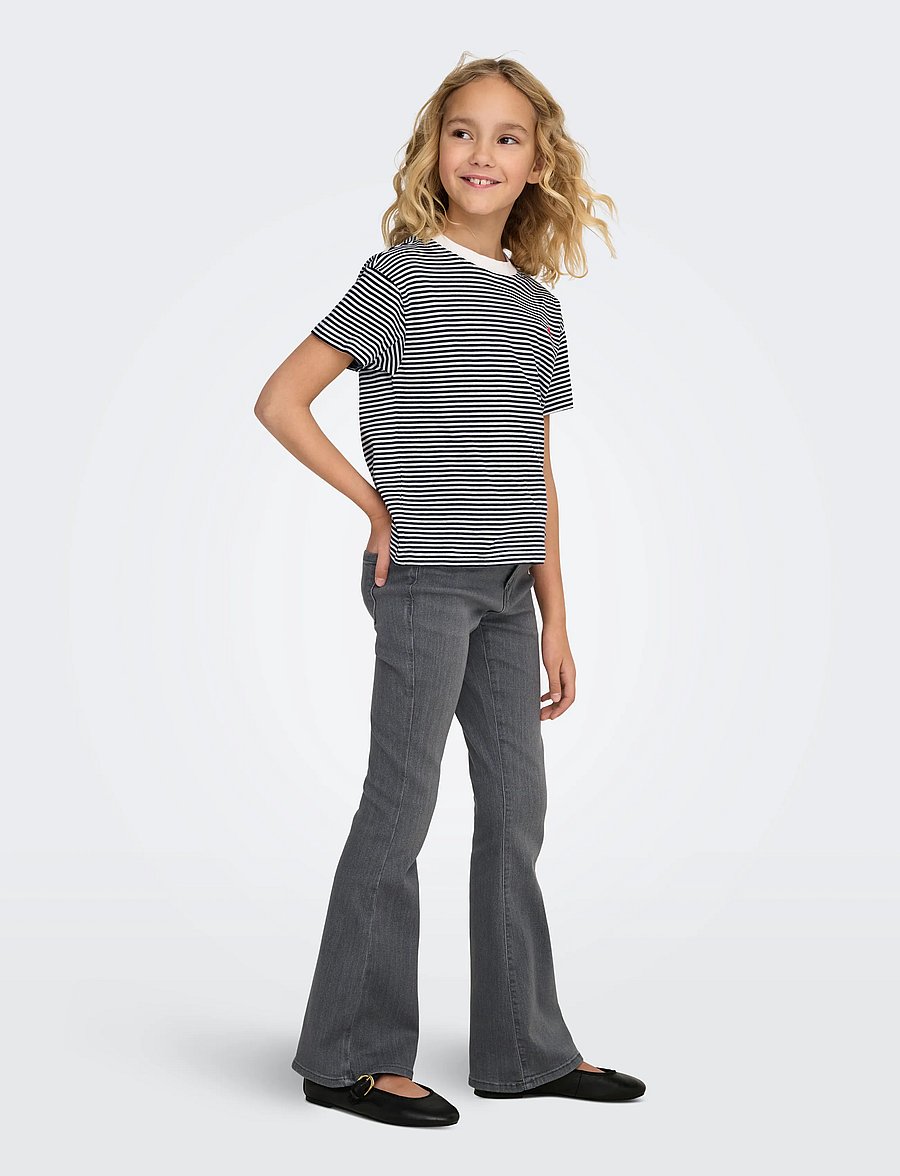 Kids Only - KOGRAIN REG FLARED DNM PIM571 NOOS - jeans évasés - medium grey denim - 4