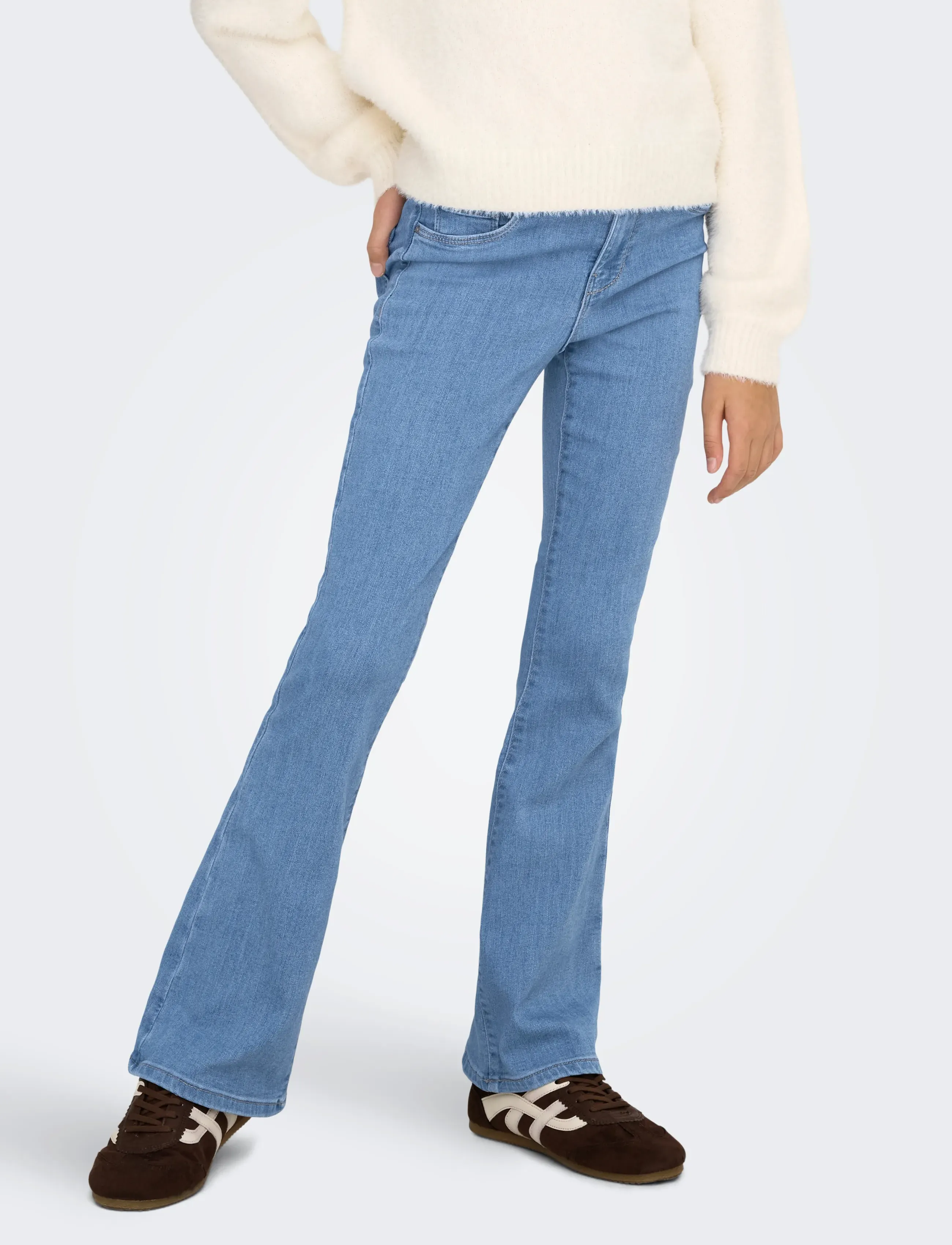 Kids Only KOGRAIN REG FLARED DNM PIM573 NOOS - Bootcut jeans - LIGHT BLUE DENIM / blue