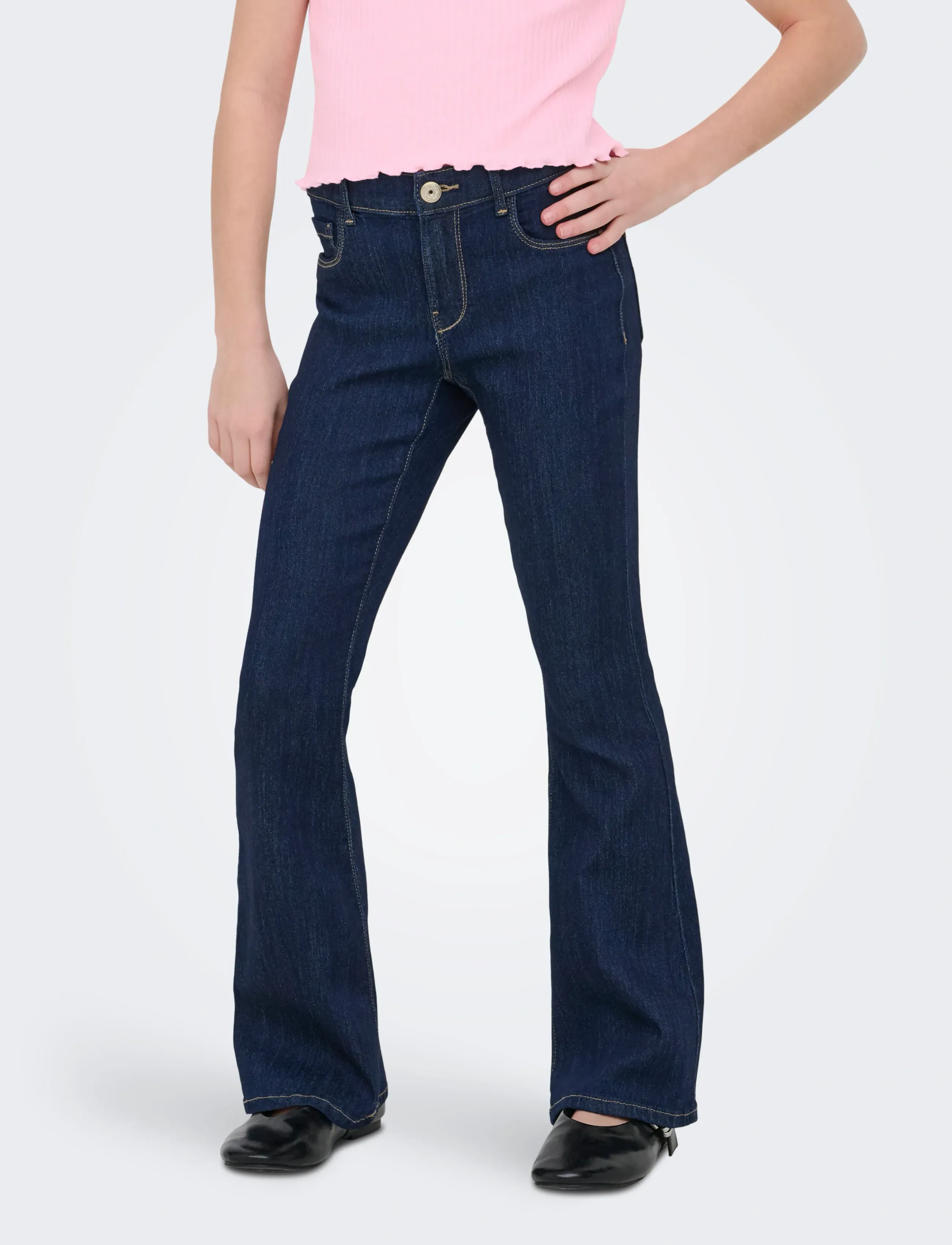 Kids Only KOGRAIN REG FLARED DNM PIM572 NOOS - Bootcut jeans - DARK BLUE DENIM / navy