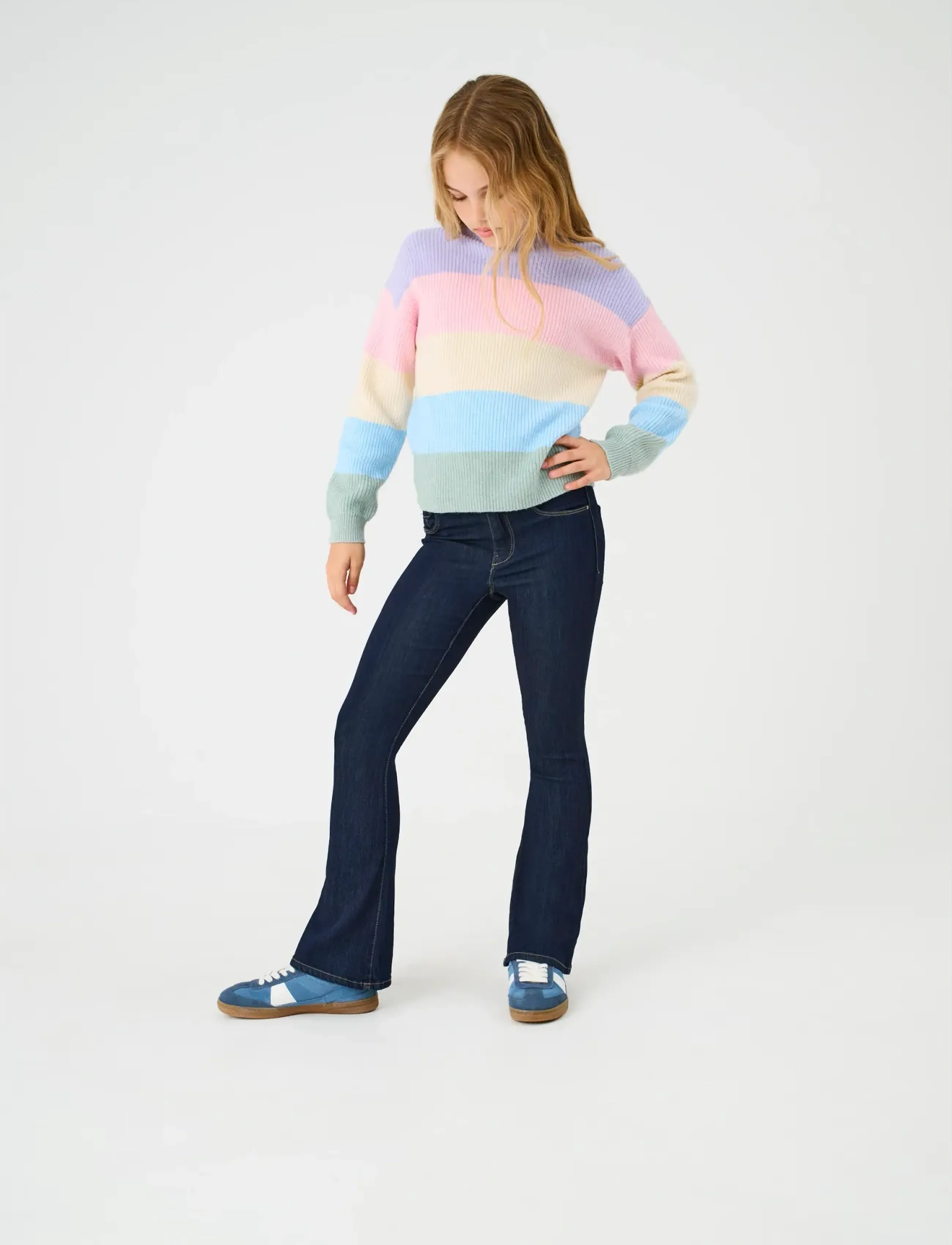 Kids Only KOGRAIN REG FLARED DNM PIM572 NOOS - Bootcut jeans - DARK BLUE DENIM / navy