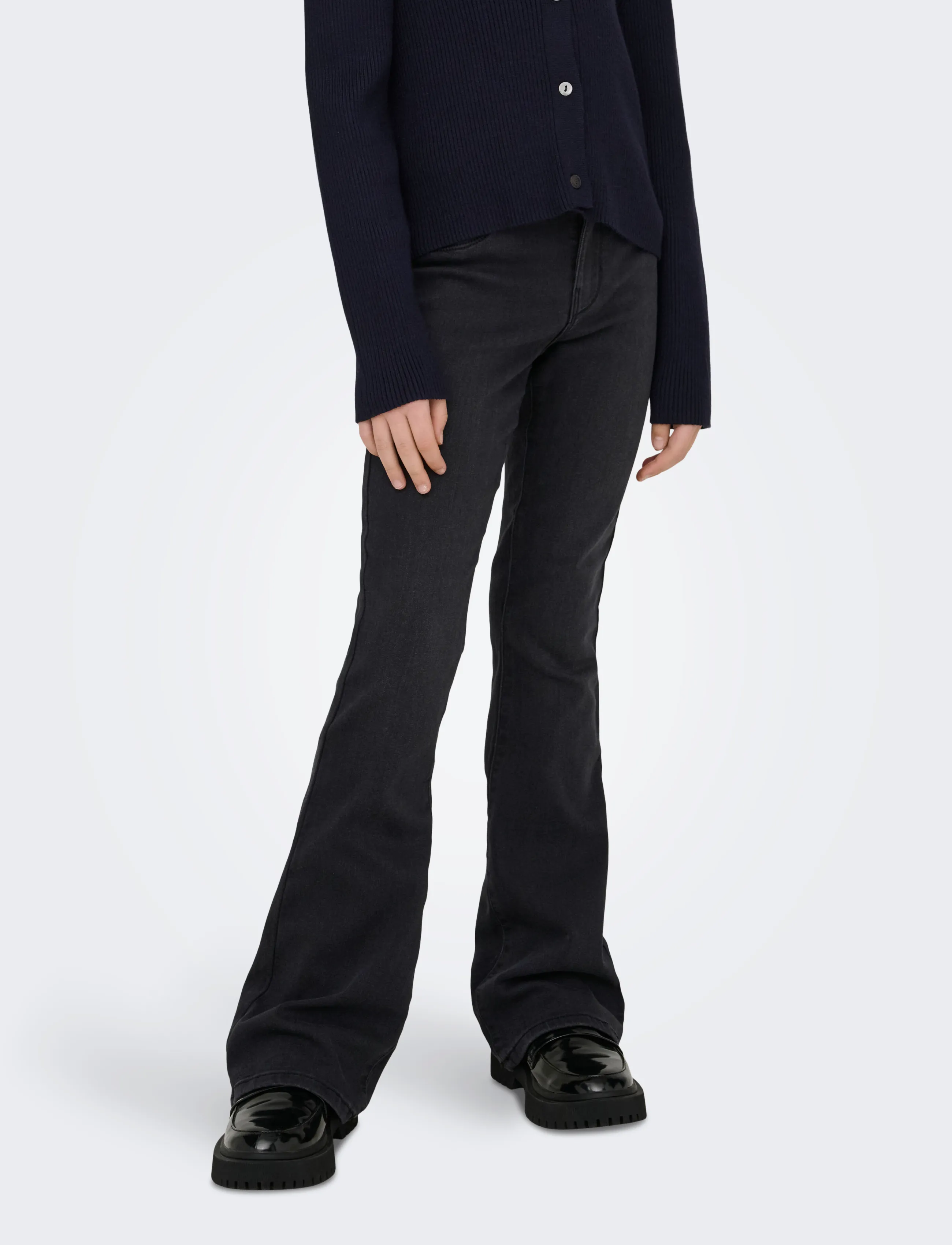 Kids Only KOGRAIN REG FLARED DNM PIM0013 NOOS - Jeans - WASHED BLACK / black
