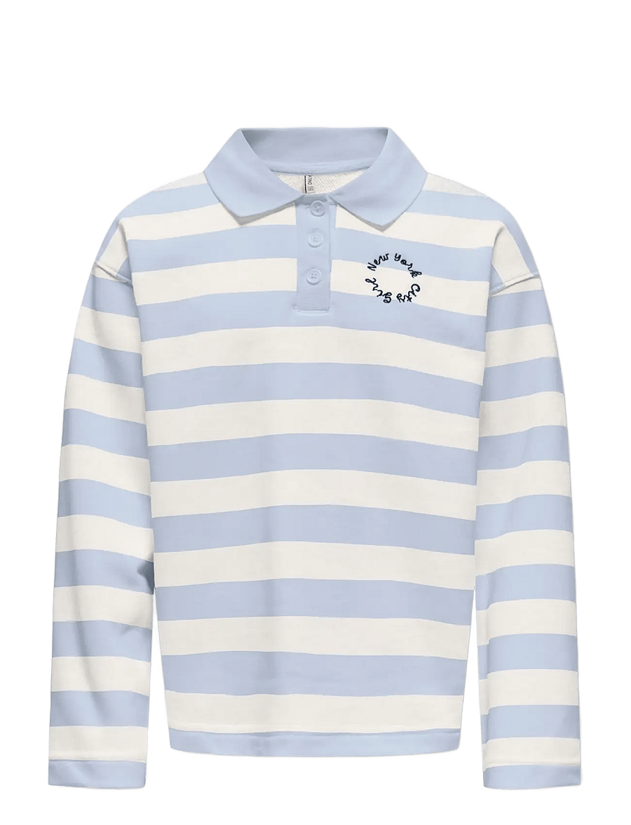 Kids Only - KOGESTHER L/S POLO EMB VD SWT - langerma pólóbolir - soft chambray - 0