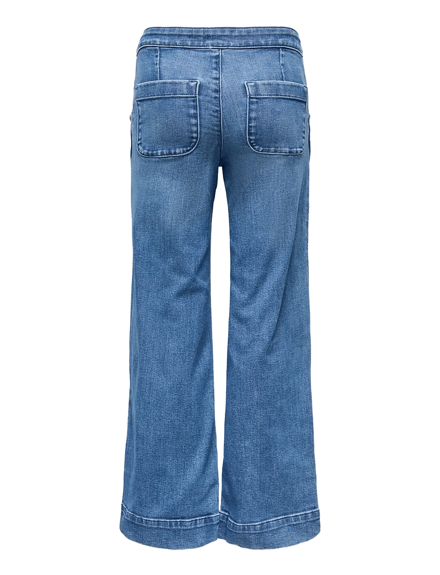 Kids Only - KOGMADISON HW BUT WIDE DNM GEN769 NOOS - brede jeans - medium blue denim - 2
