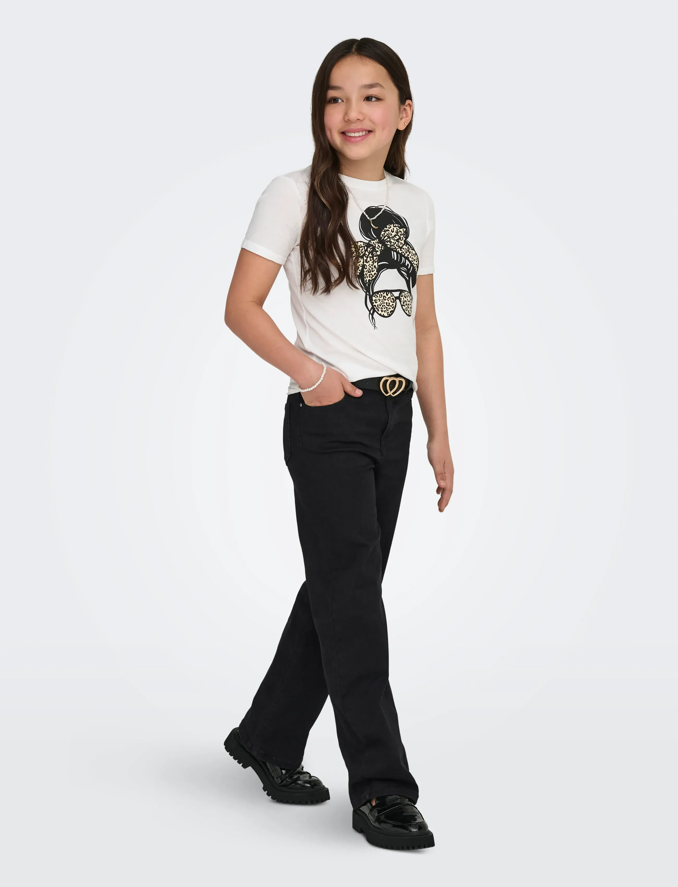 Kids Only - KOGMADISON BLUSH HW WIDE DIA1099 NOOS - szerokie dżinsy - washed black - 4