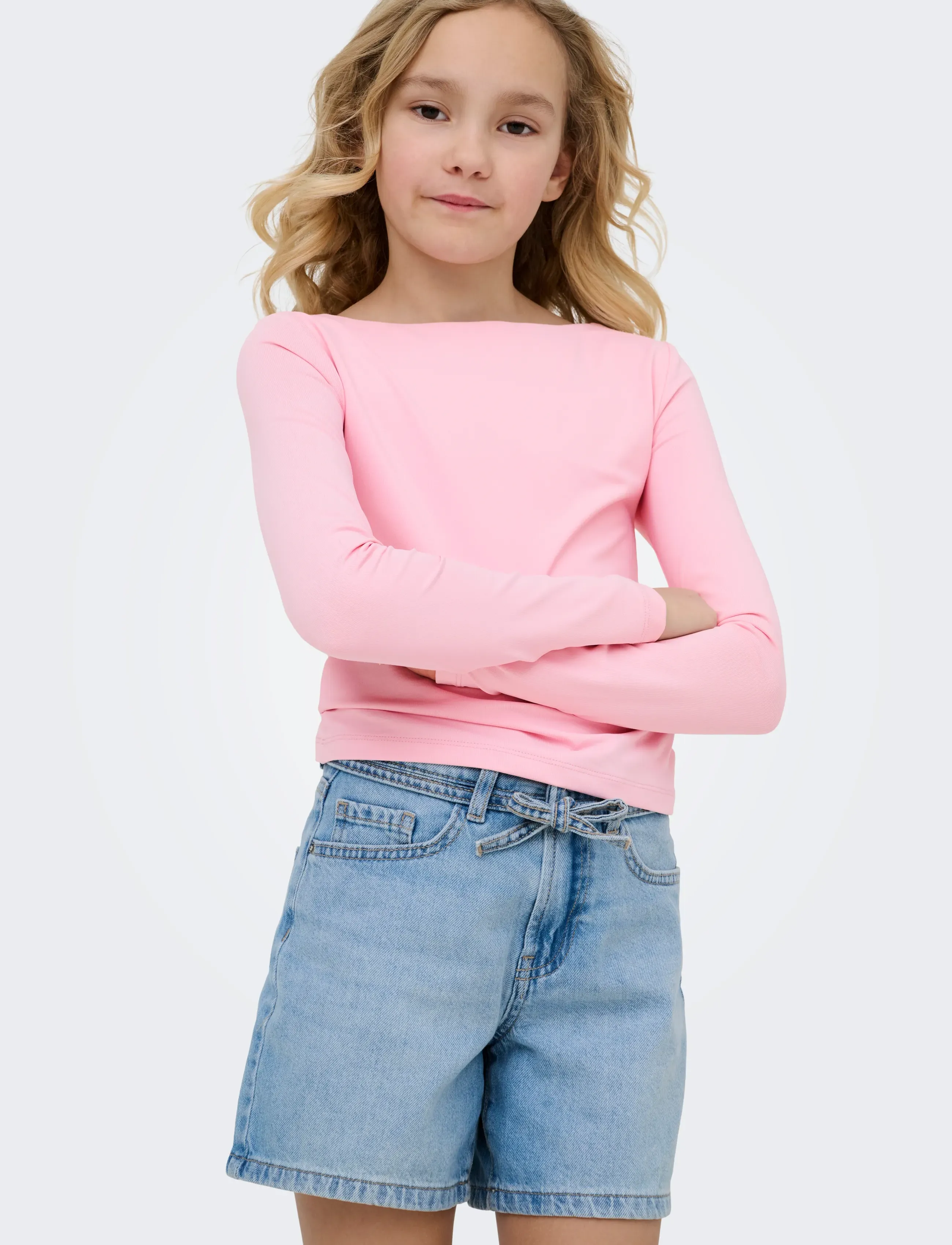 Kids Only - KOGGIANNA HW BELT SHORTS PIMBOX DNM NOOS - denimshorts - light blue denim - 5
