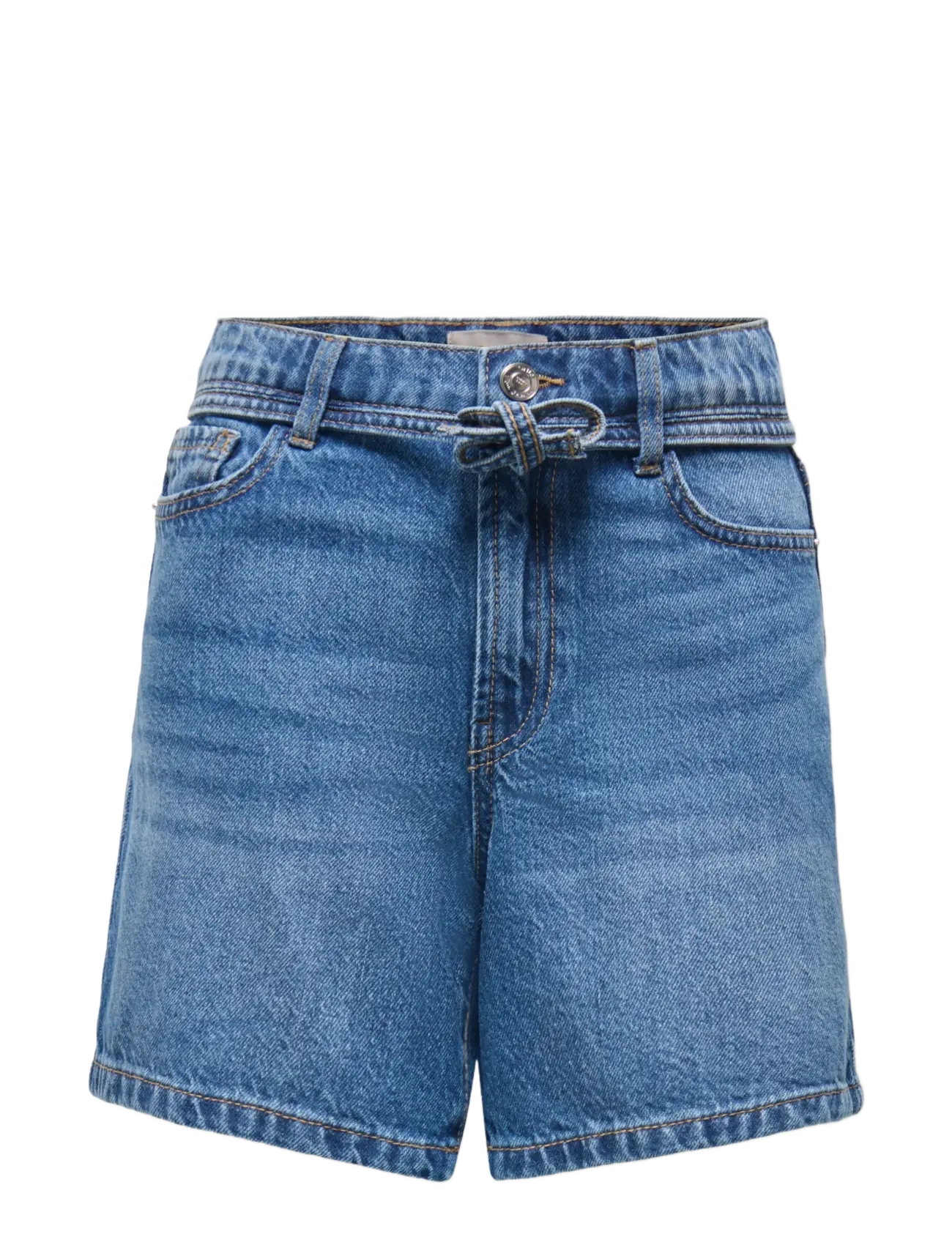 Kids Only KOGGIANNA HW BELT SHORTS PIMBOX DNM NOOS - Riided - MEDIUM BLUE DENIM / blue