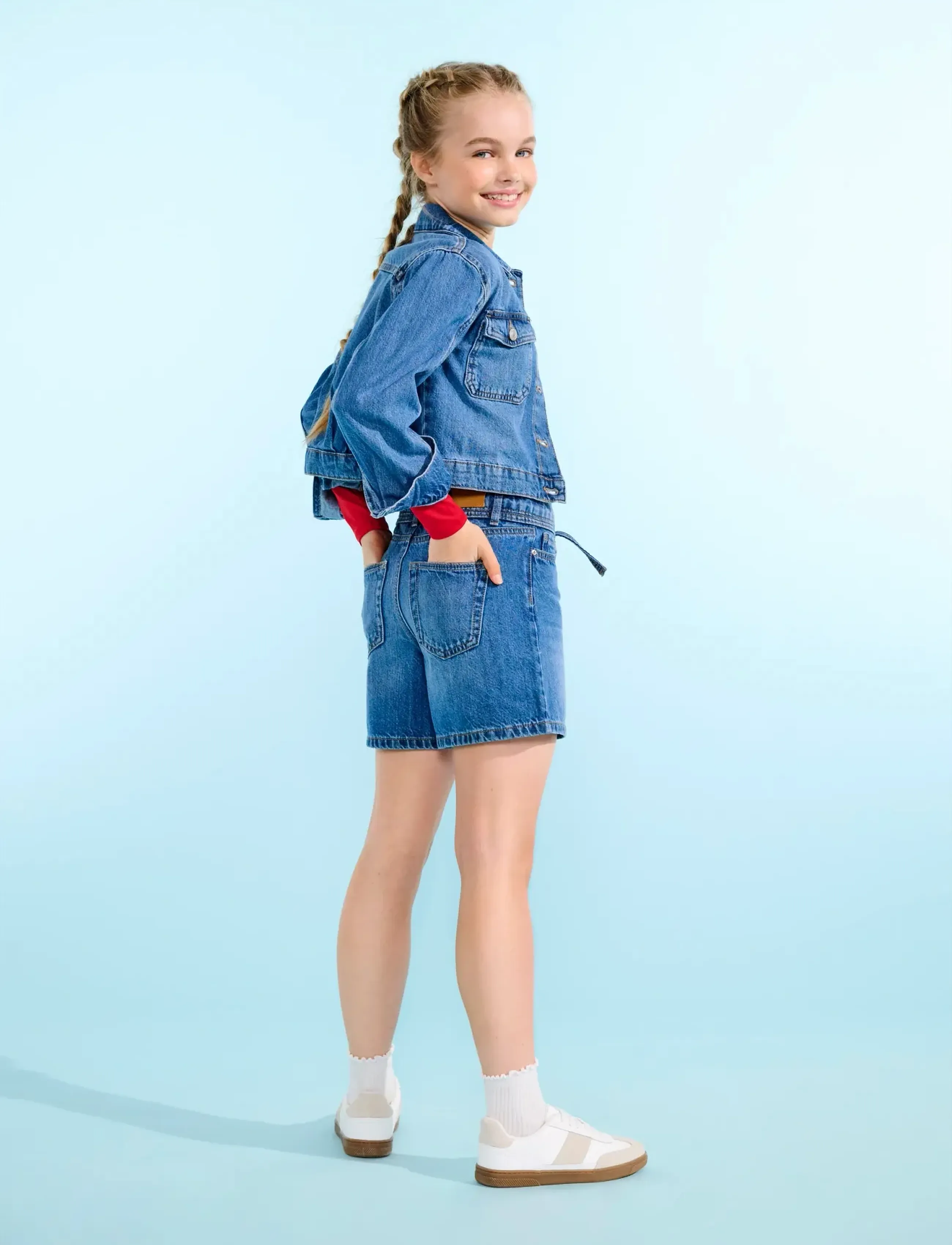 Kids Only - KOGGIANNA HW BELT SHORTS PIMBOX DNM NOOS - denimshorts - medium blue denim - 3