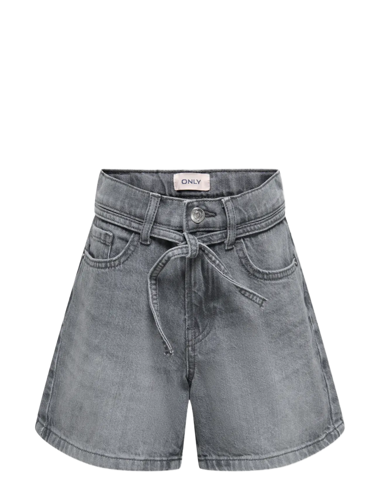 Kids Only KOGGIANNA HW BELT SHORTS PIMBOX DNM NOOS - Riided - MEDIUM GREY DENIM / grey