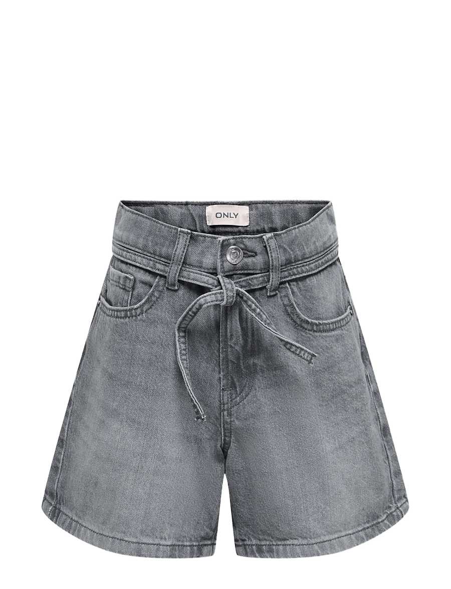 Kids Only - KOGGIANNA HW BELT SHORTS PIMBOX DNM NOOS - short en jeans - medium grey denim - 1