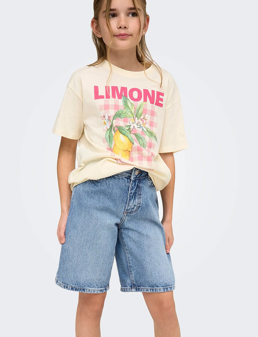 Kids Only - KOGSONNY HW WIDE DNM SHORTS NOOS - jeansshorts - light blue denim - 5