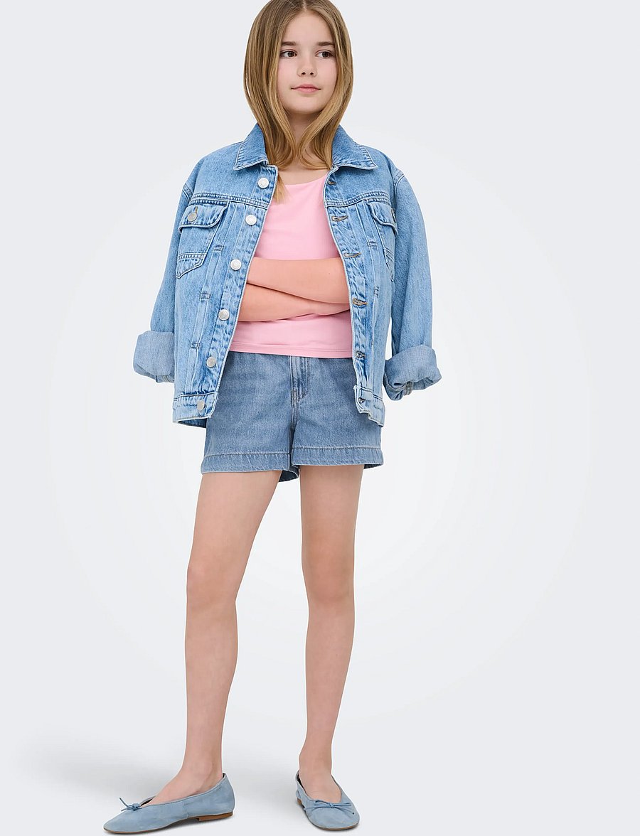Kids Only - KOGCOMET MID WIDE SHORTS DNM LB NOOS - jeansshorts - light blue denim - 5