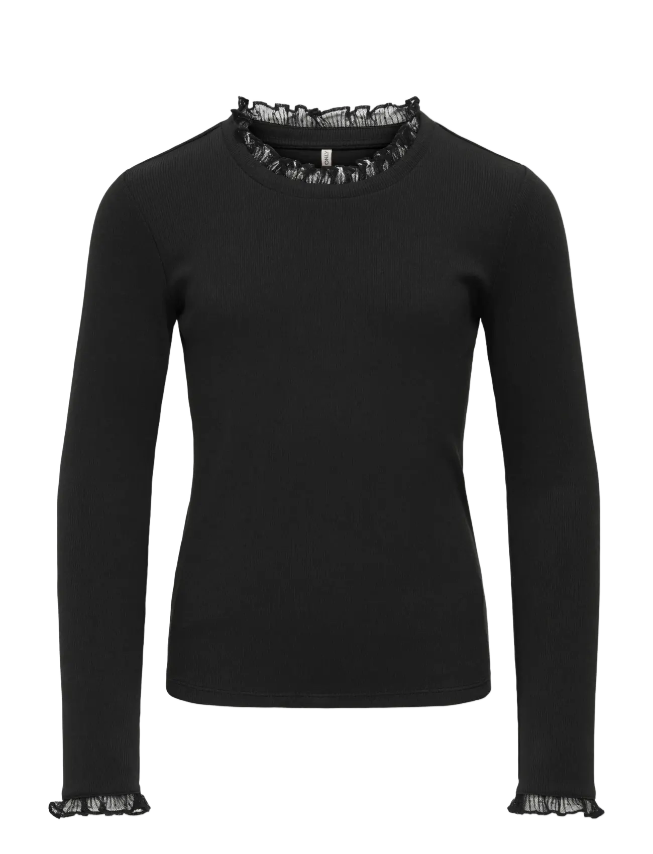 Kids Only KOGLESLIE L/S LACE MIX TOP JRS - KIDS ONLY - BLACK / black