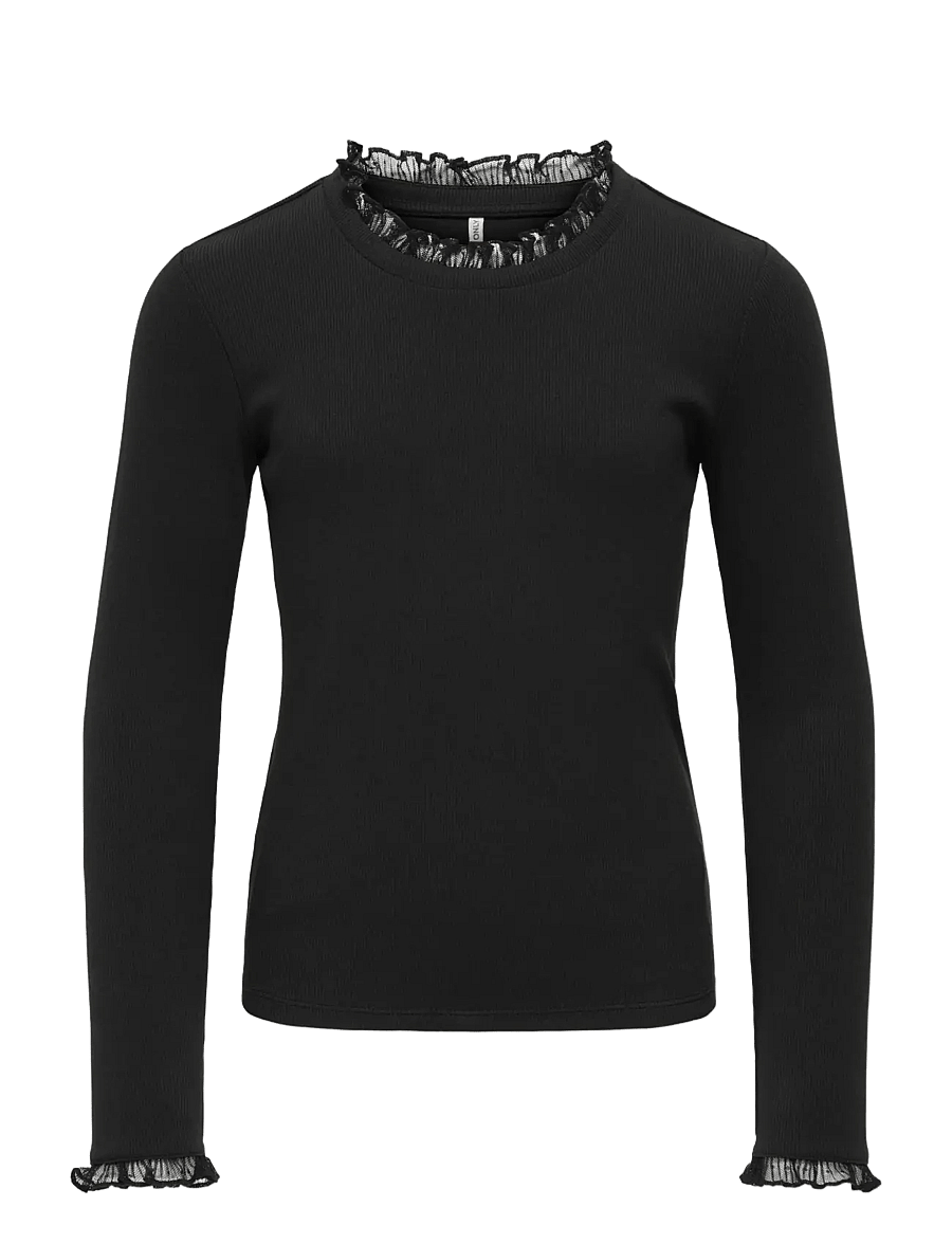 Kids Only - KOGLESLIE L/S LACE MIX TOP JRS - black - 0