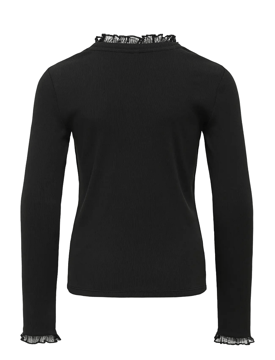 Kids Only - KOGLESLIE L/S LACE MIX TOP JRS - black - 1