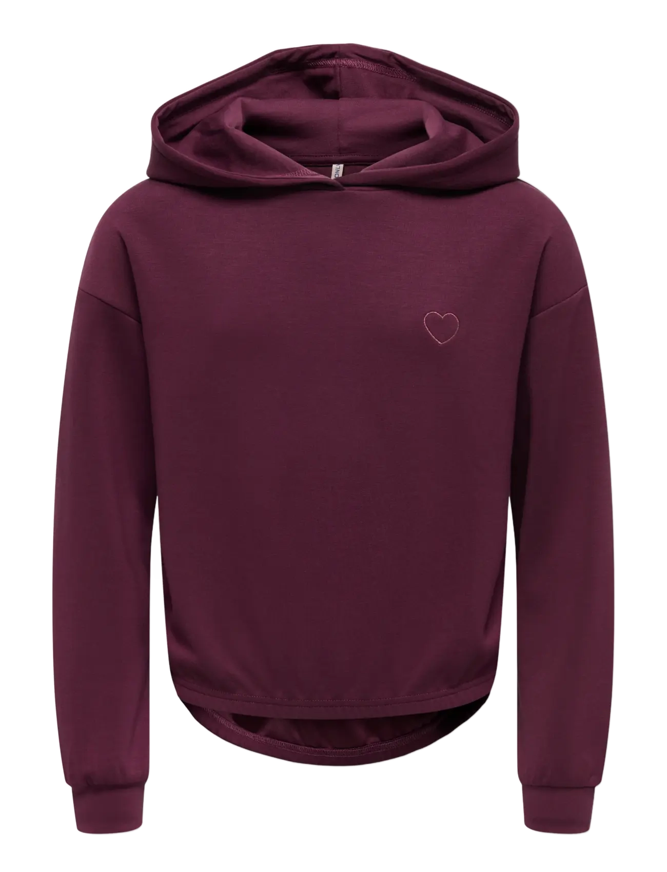 Kids Only KOGADA-COOPER HEART L/S HOOD FR SWT NOOS - Sweatshirts & Hættetrøjer - FIG / burgundy