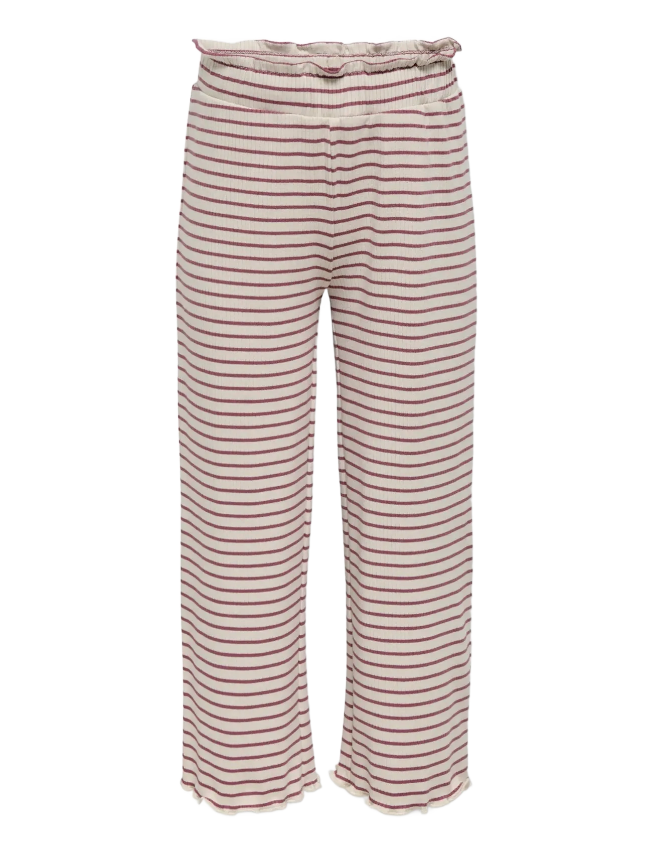 Kids Only KMGMAUDE LIFE STRIPE WIDE PANT JRS NOOS - Püksid - OATMEAL / beige