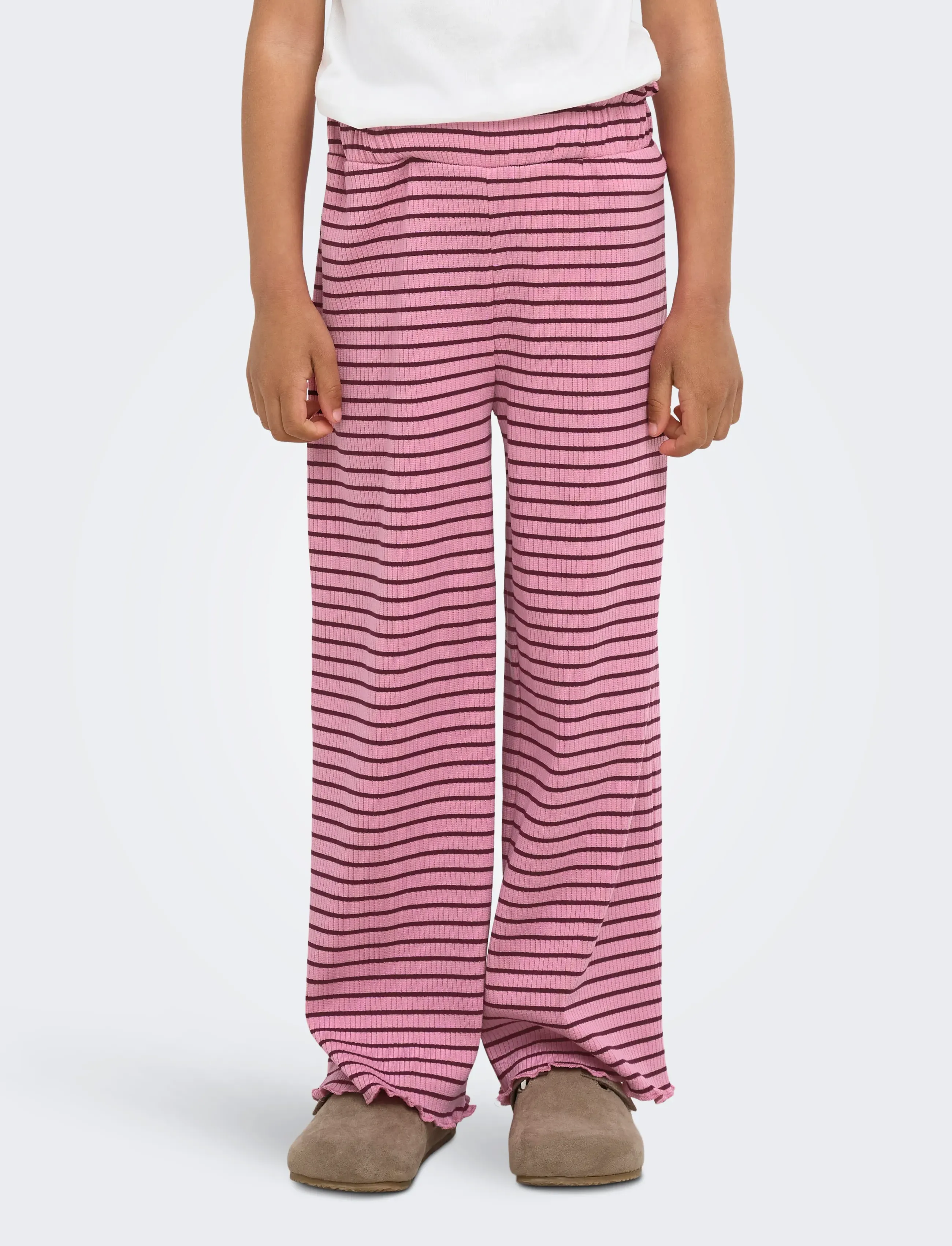 Kids Only KMGMAUDE LIFE STRIPE WIDE PANT JRS NOOS - Bukser - SEA PINK / pink/rose