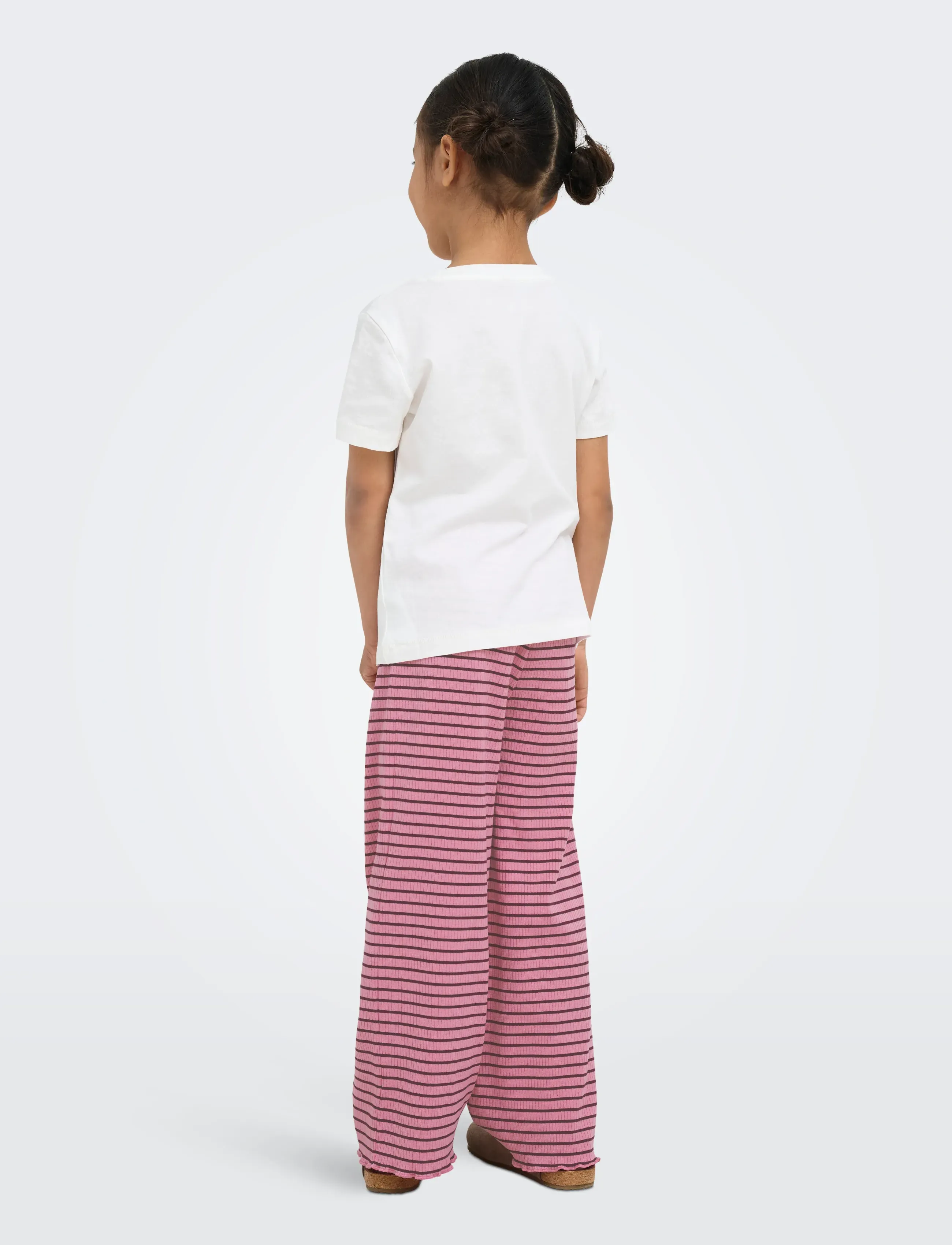 Kids Only - KMGMAUDE LIFE STRIPE WIDE PANT JRS NOOS - babybukser - sea pink - 3