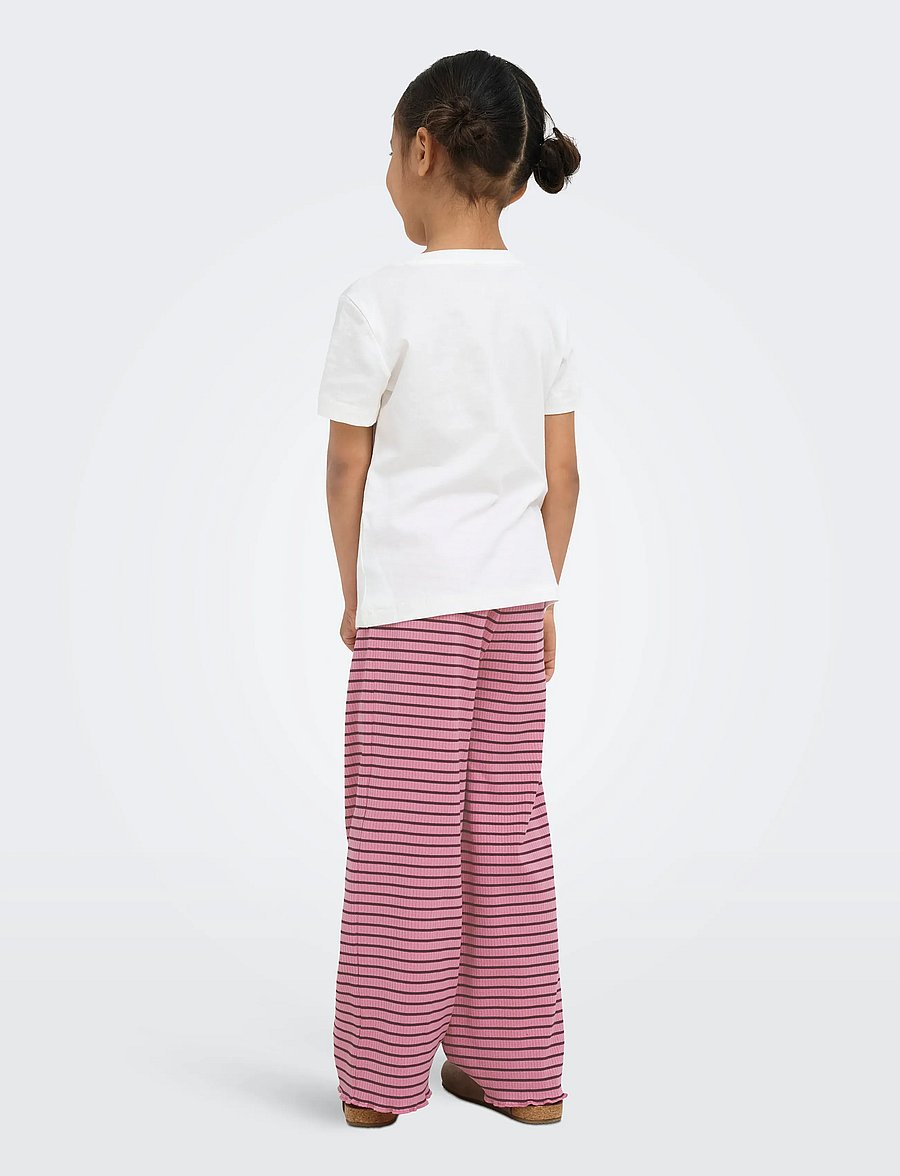 Kids Only - KMGMAUDE LIFE STRIPE WIDE PANT JRS NOOS - babybukser - sea pink - 3