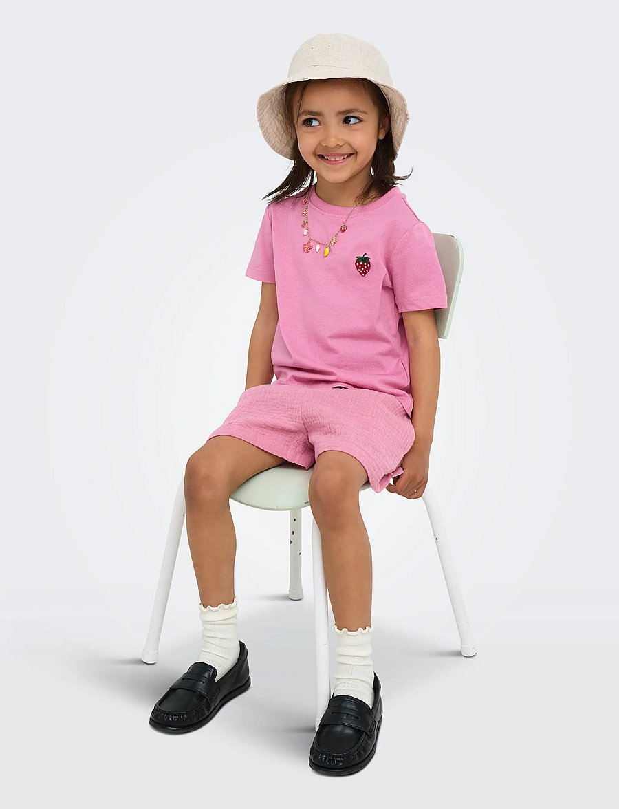 Kids Only - KMGVEGA LIFE SS REG EMB TEE BOX JRS NOOS - korte mouwen - cashmere rose - 5