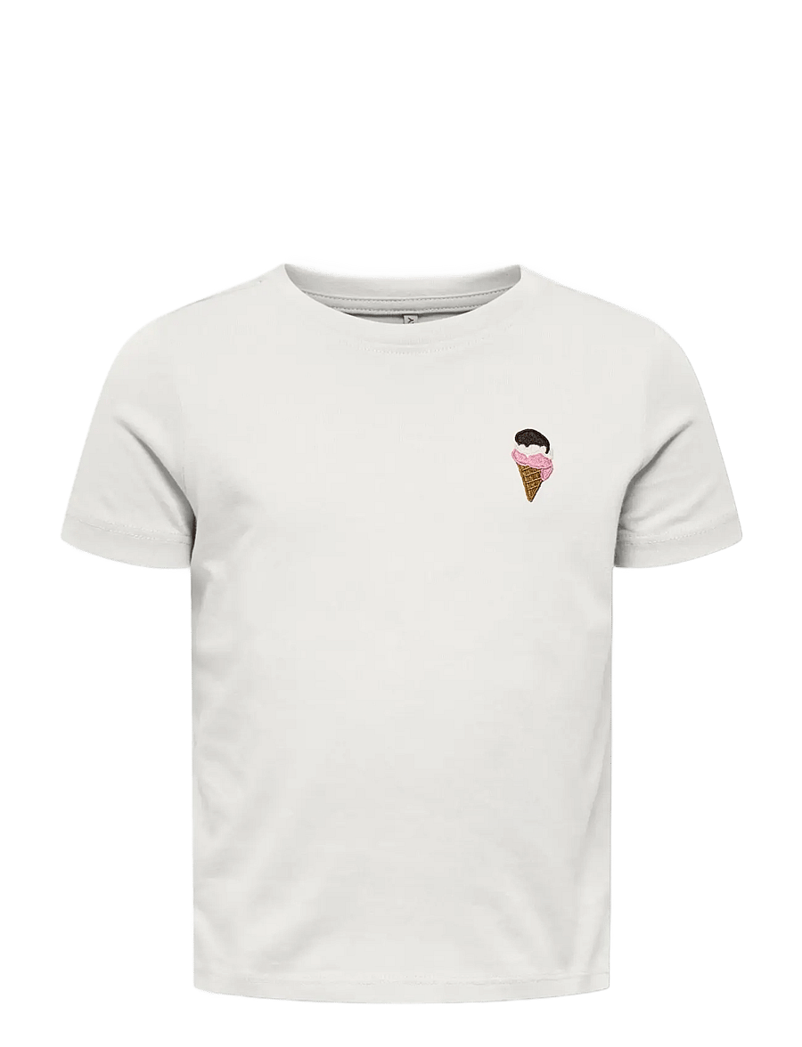 Kids Only - KMGVEGA LIFE SS REG EMB TEE BOX JRS NOOS - korte mouwen - cloud dancer - 1