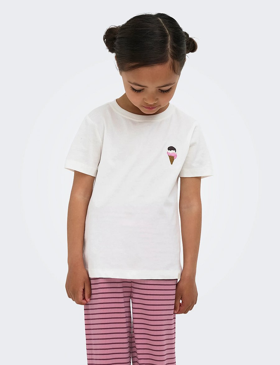 Kids Only - KMGVEGA LIFE SS REG EMB TEE BOX JRS NOOS - korte mouwen - cloud dancer - 0