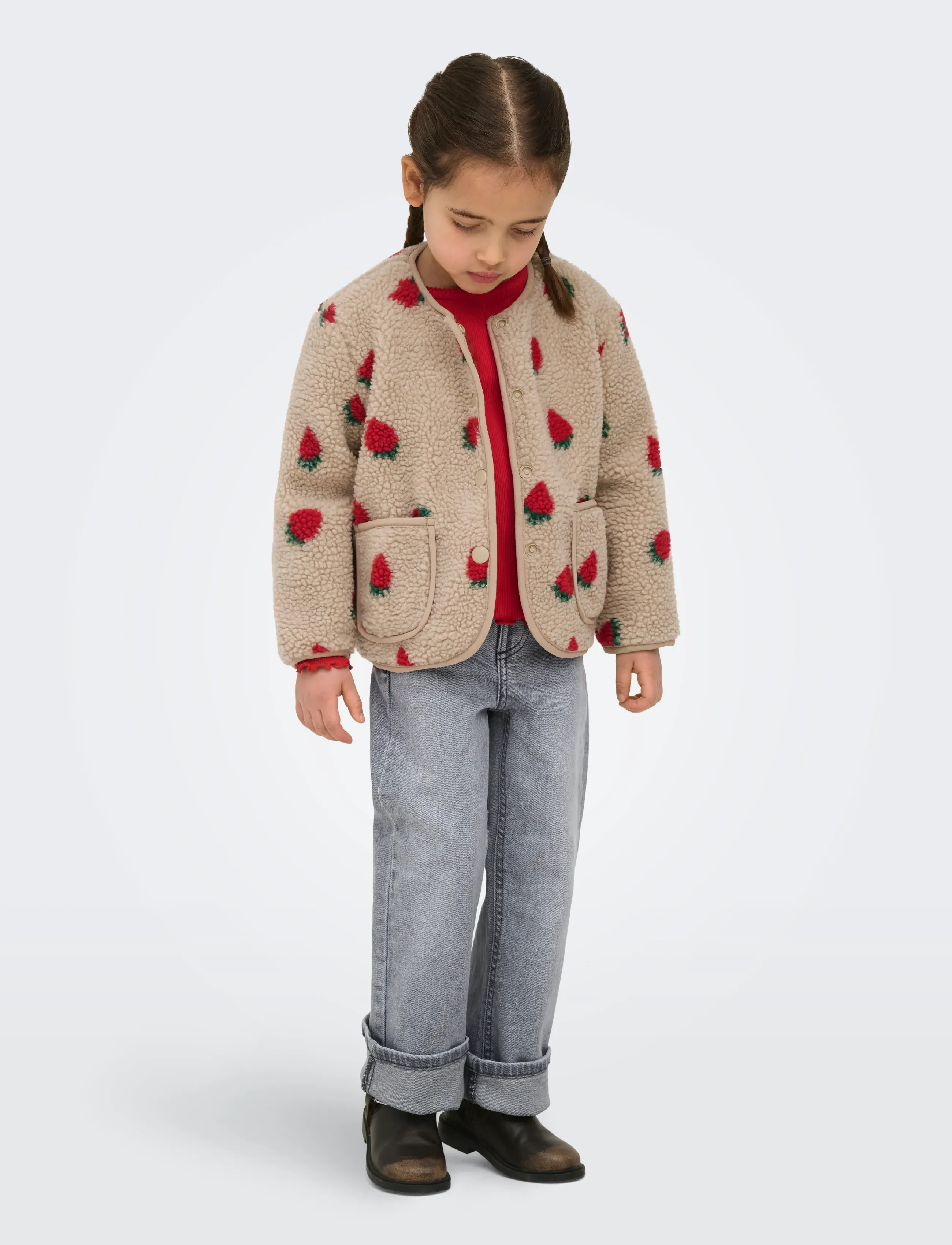Kids Only - KMGHOKY L/S TEDDY JACKET OTW NOOS - fleecejakker - silver mink - 4