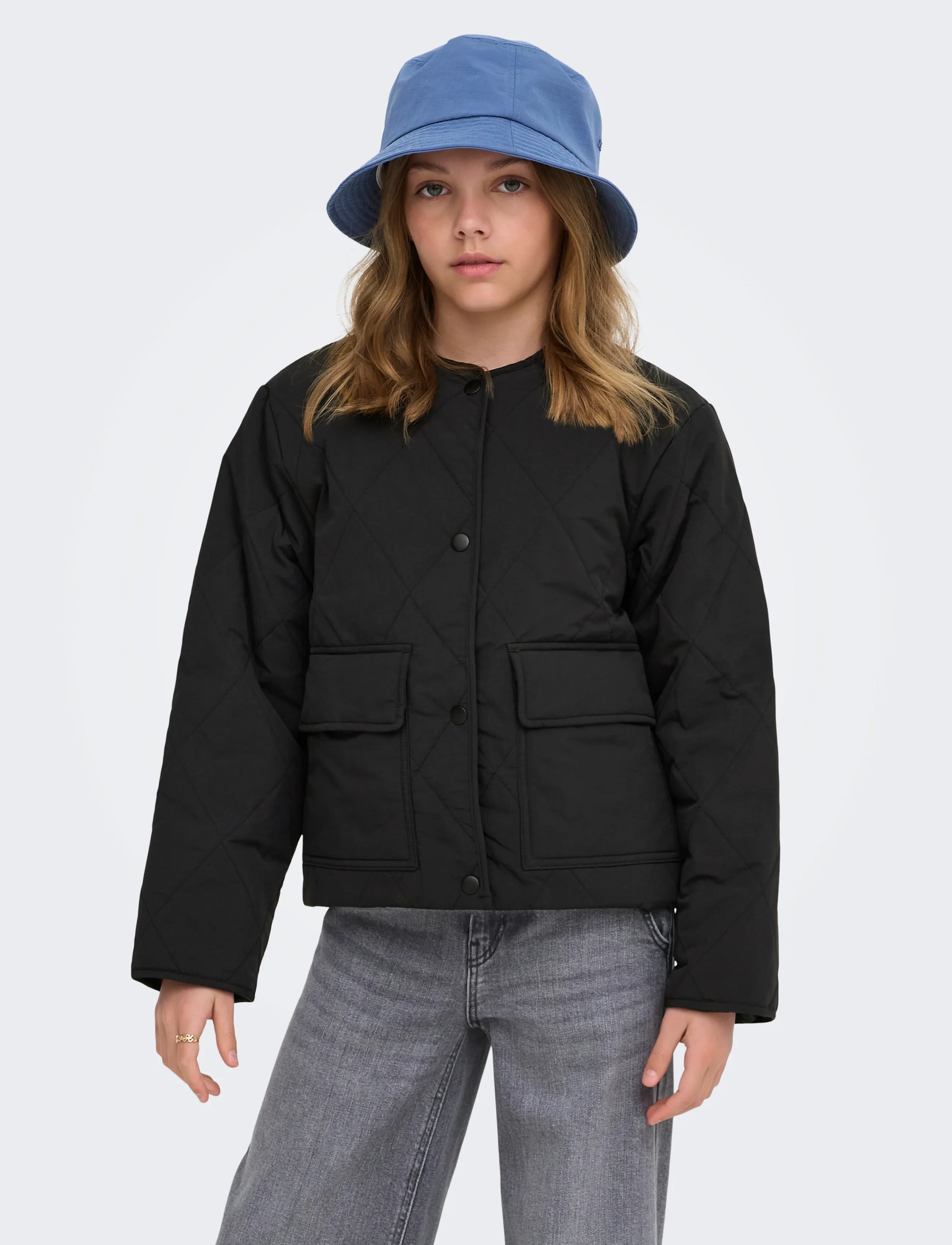 Kids Only Kogrosalina Quilted Jacket Vd Otw Noos, 140, Black, Jakker & Frakker > Quiltede Jakker, Børn