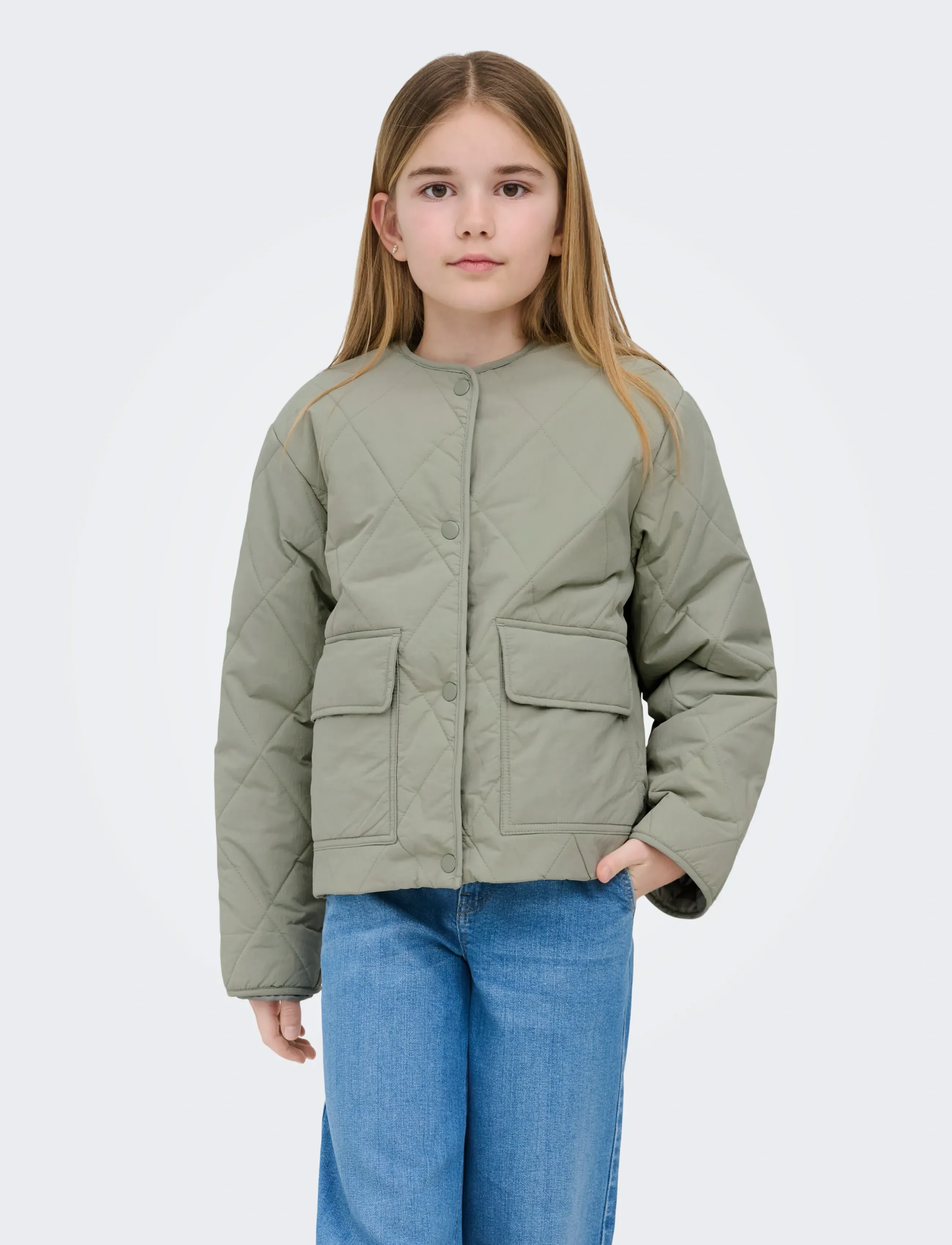 Kids Only Kogrosalina Quilted Jacket Vd Otw Noos, 146, Green, Jakker & Frakker > Quiltede Jakker, Børn