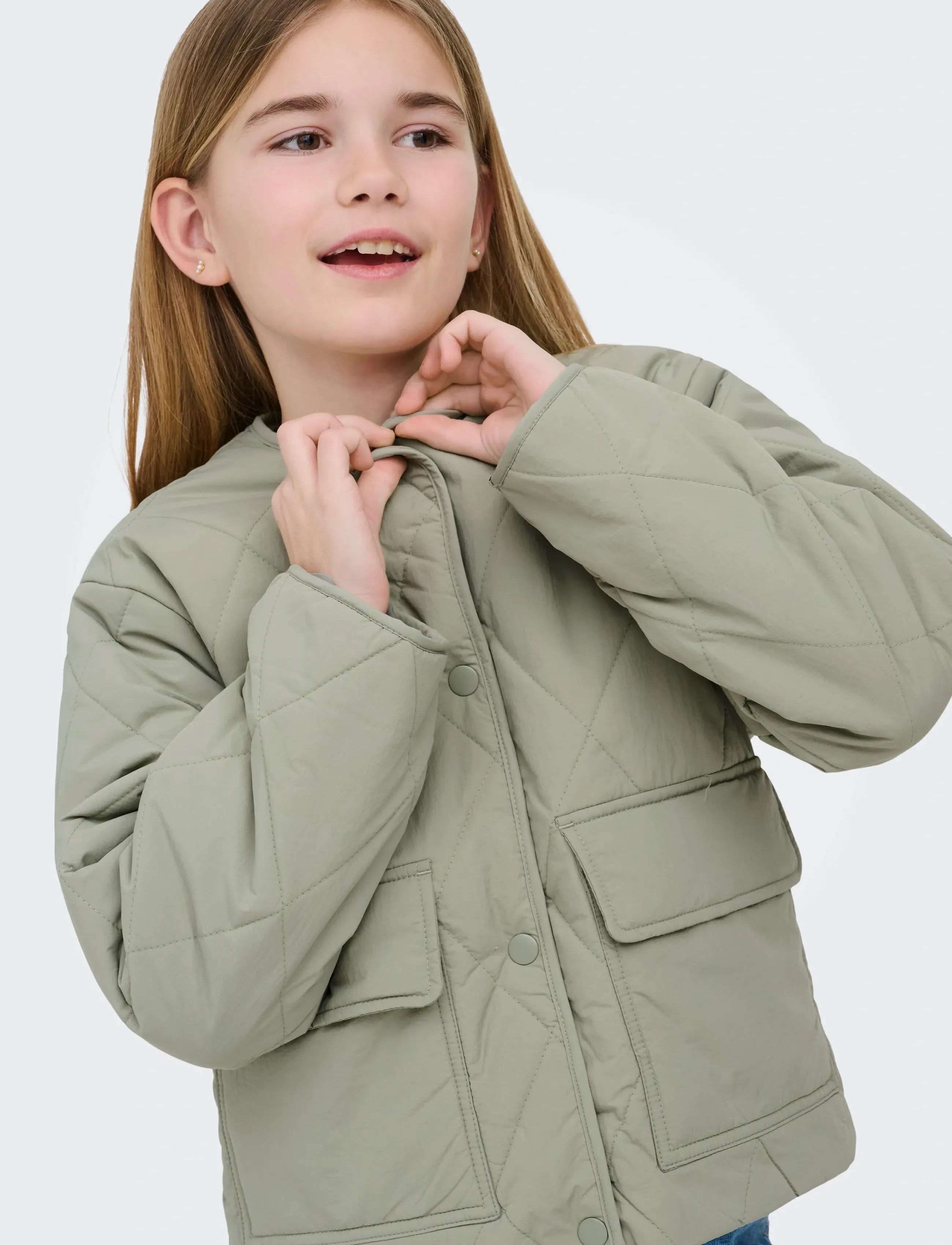 Kids Only - KOGROSALINA QUILTED JACKET VD OTW NOOS - quiltede jakker - seagrass - 5
