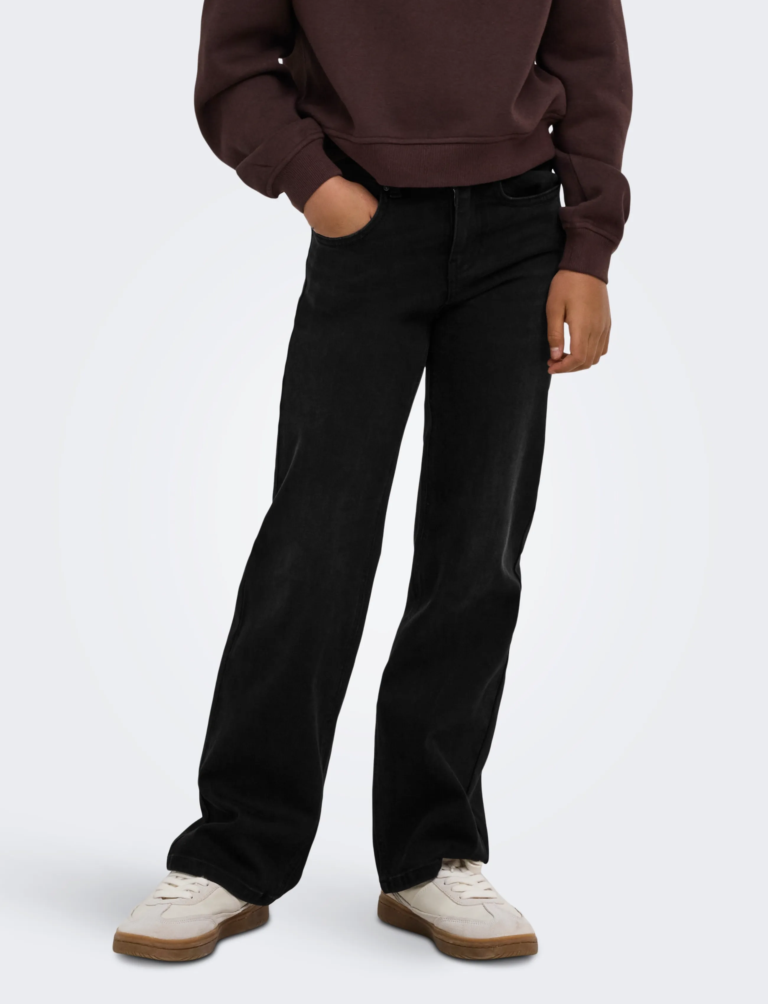 Kids Only KOGJUICY-WAUW HW WIDE DNM GUA006 NOOS - Brede jeans - WASHED BLACK / black