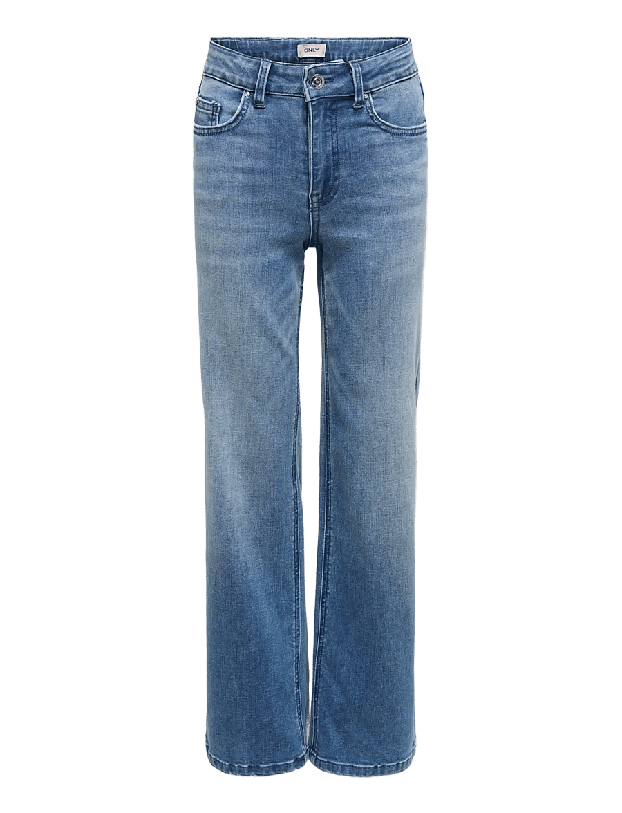 Kids Only - KOGJUICY-WAUW HW WIDE DNM GUA113 NOOS - hosen mit weitem bein - medium blue denim - 1